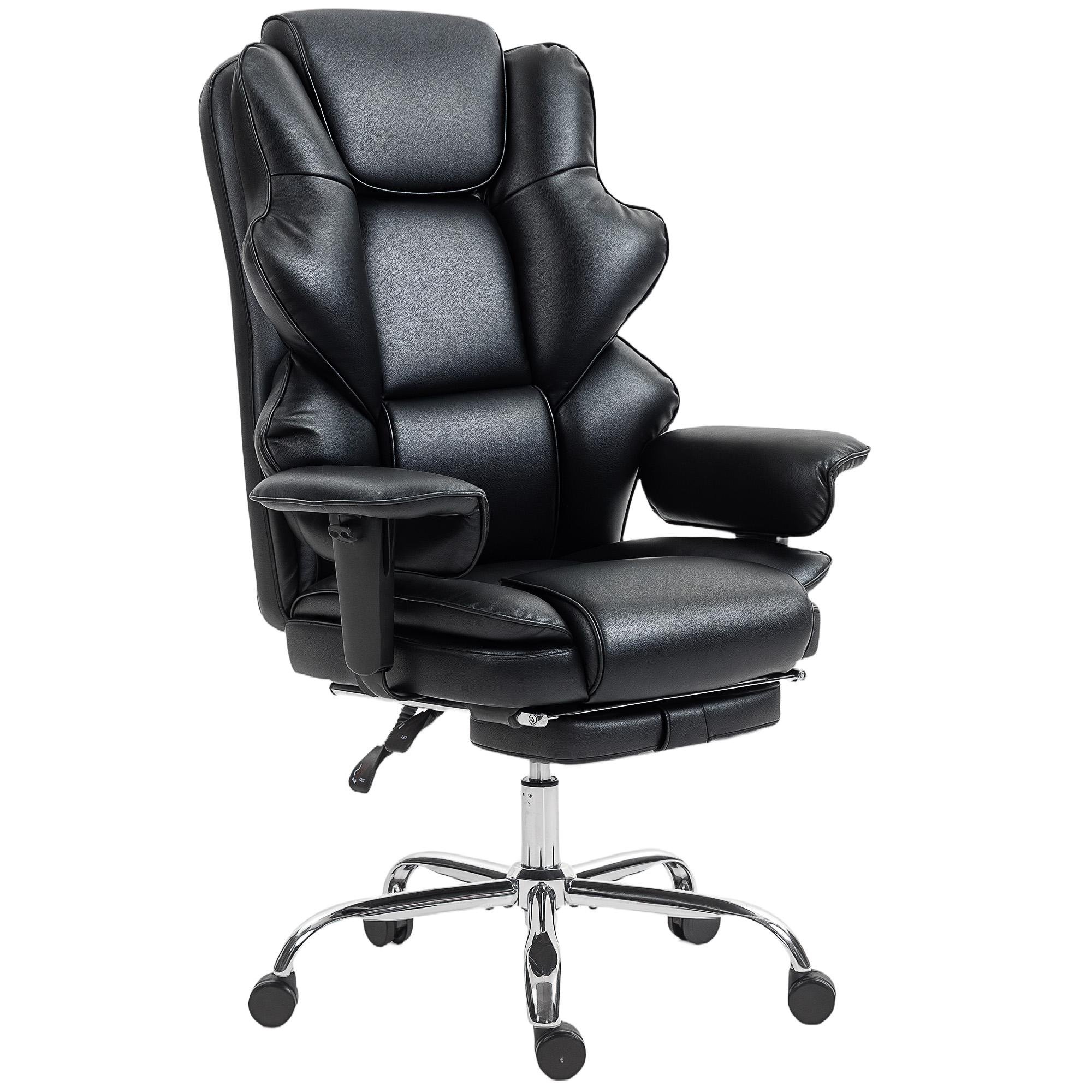 Black 400 lb Office Chair with Footrest for Big and Tall