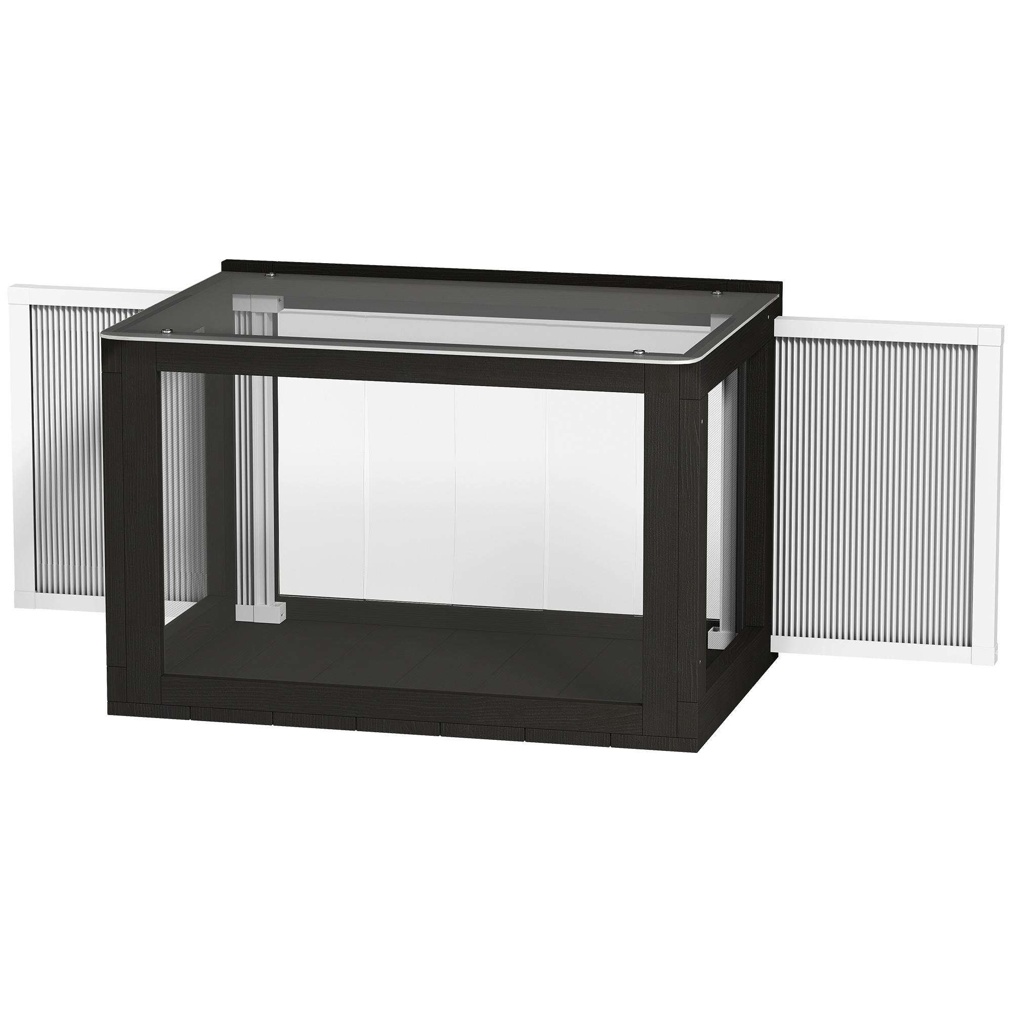 Black Fir Acrylic Catio with Adjustable Window Fit, 24 x 18.5 x 16.1 in