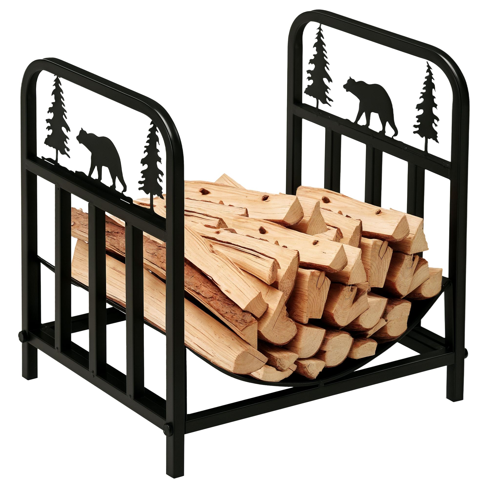 Bear Design Firewood Rack, 110 lb Curved Log Holder