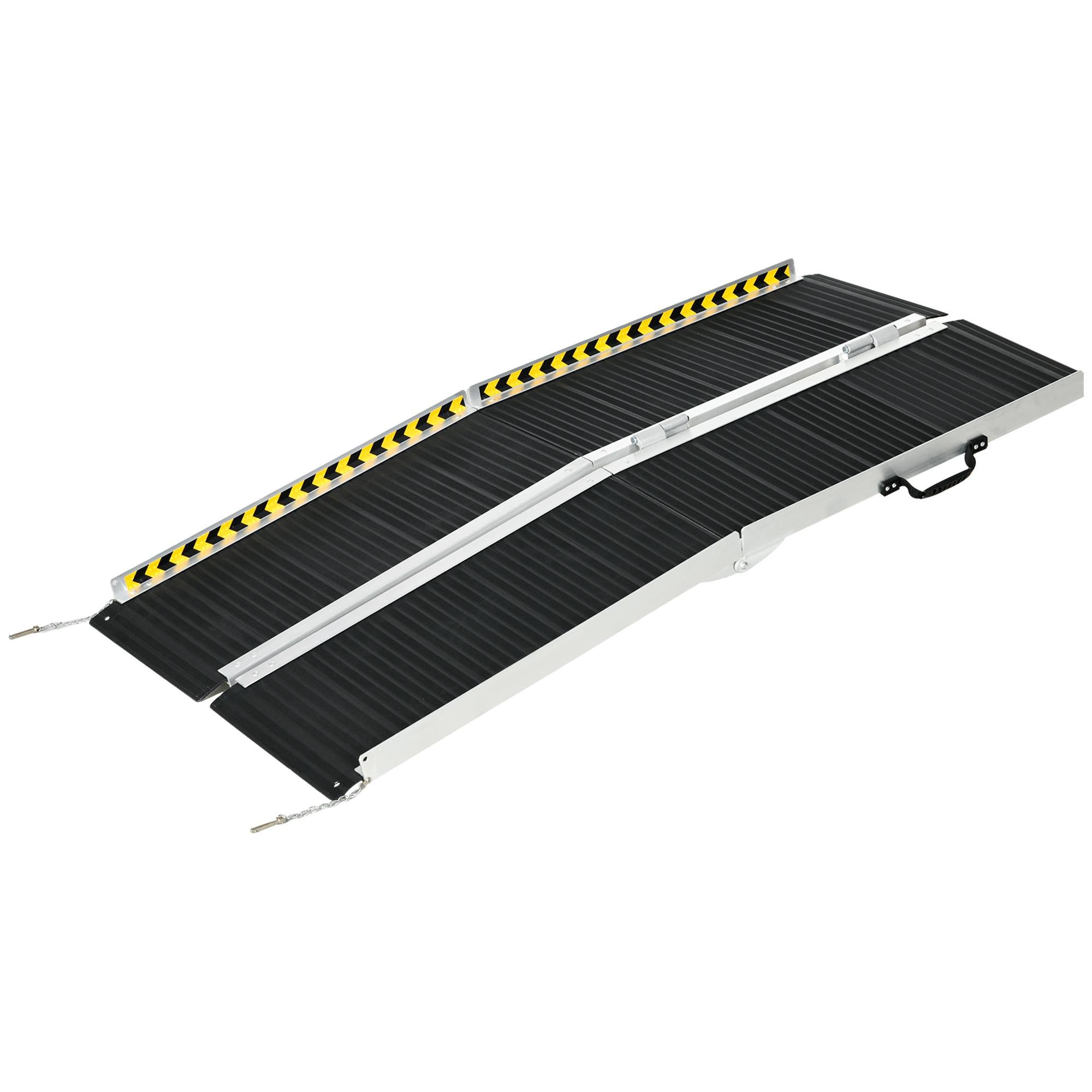 5ft Black Aluminum Wheelchair Ramp, Foldable Portable Design