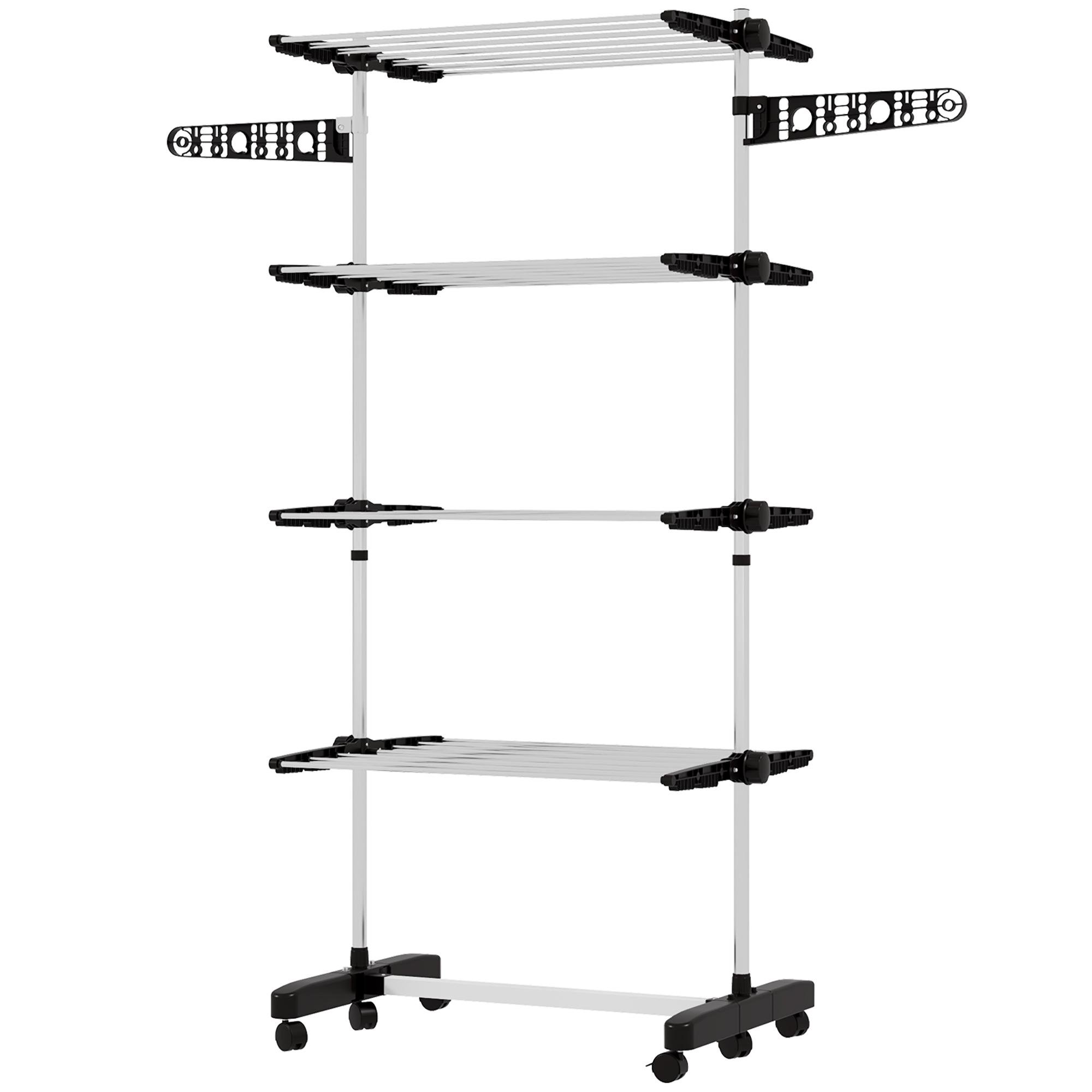 Black 4 Tier Drying Rack with Folding Design