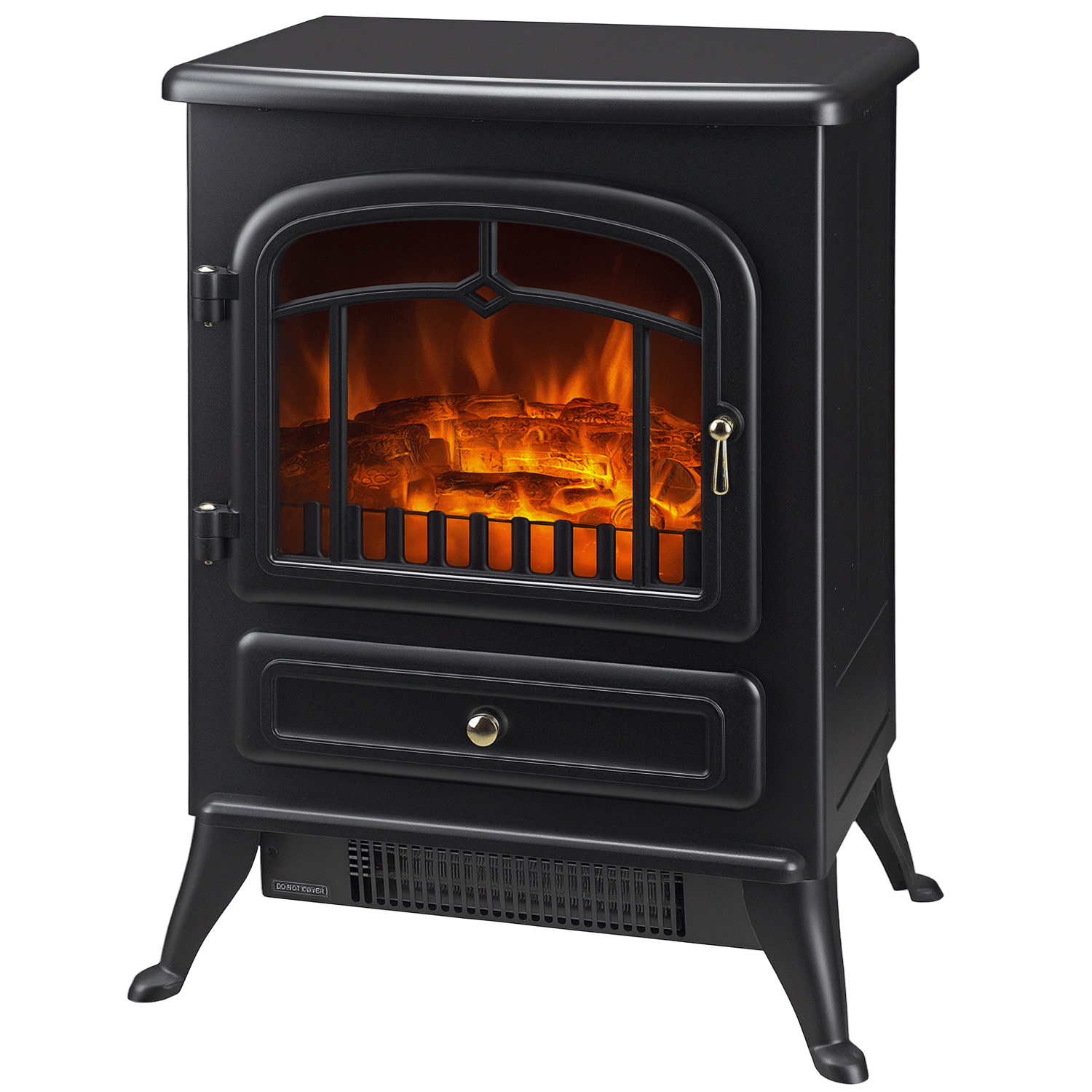 16 Inch Black Electric Fireplace with Adjustable Flame