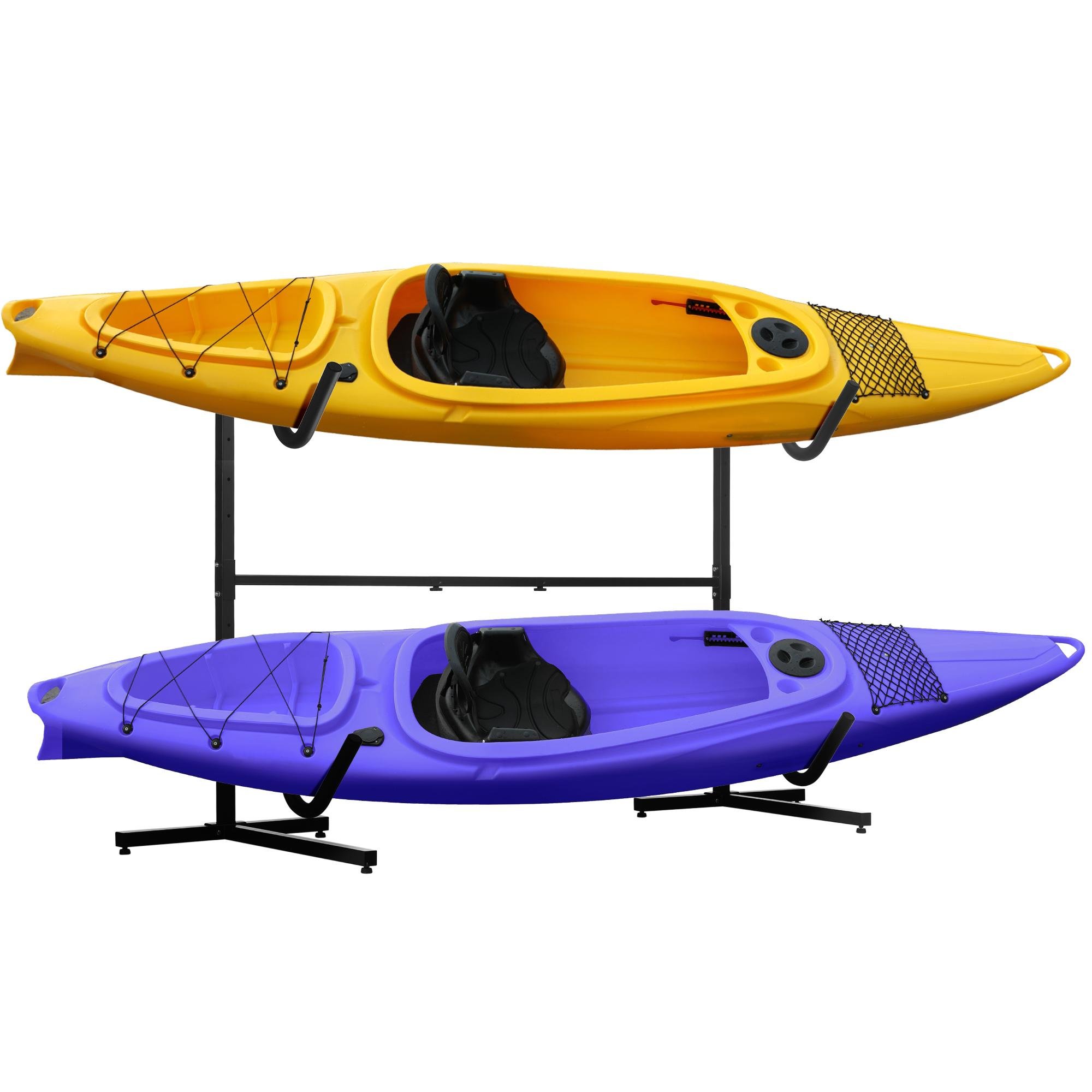 Black Alloy Steel Kayak Rack for Two Watercraft