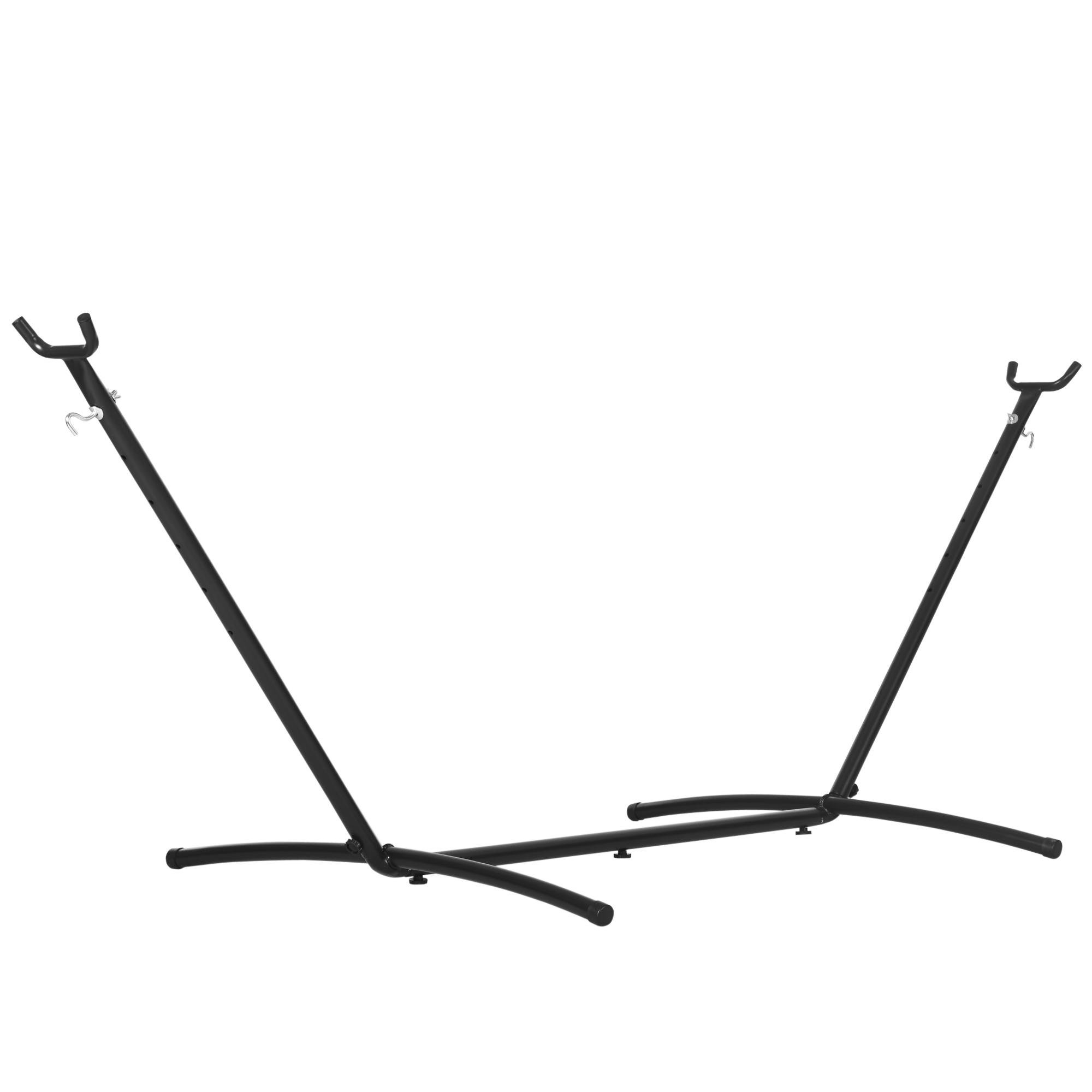 Adjustable Black Metal Hammock Stand, Six-Hole Outdoor Frame