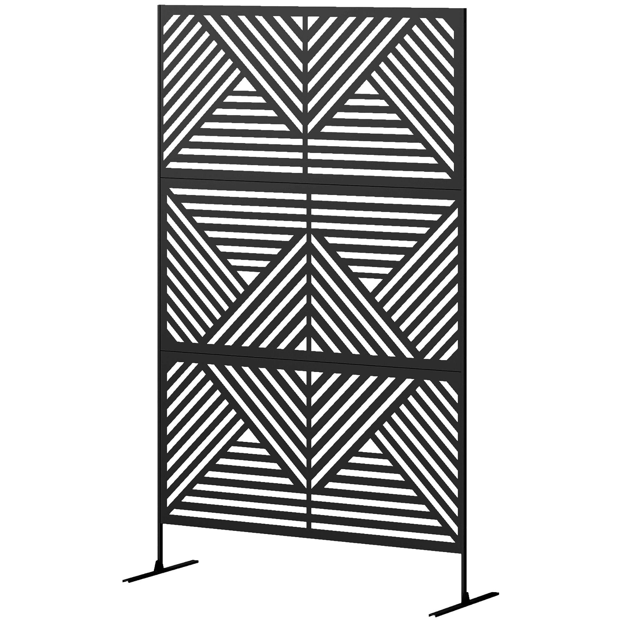 Black Rhombus Steel Divider, 78-Inch Outdoor Trellis
