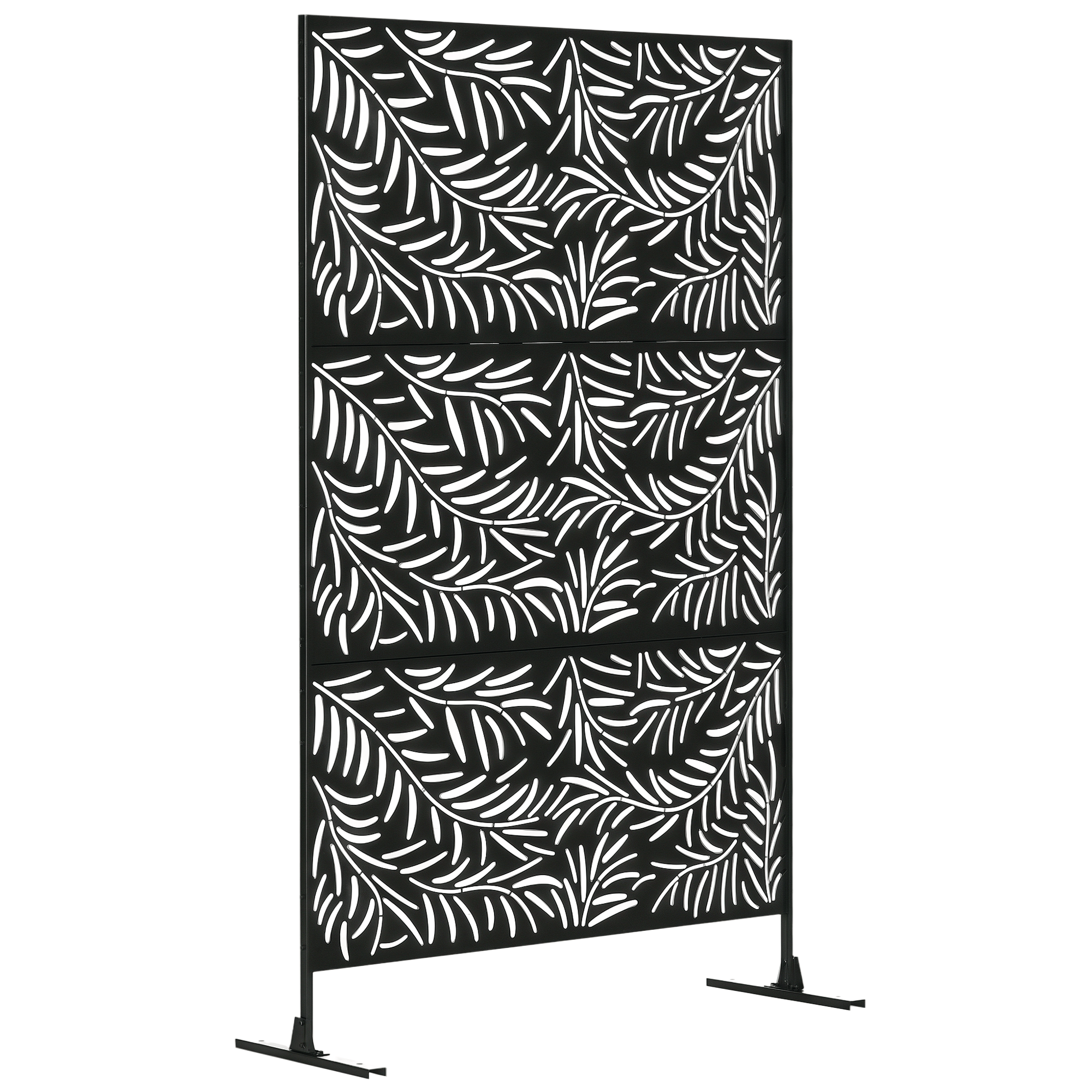 Willow Branch Steel Screen, Black 78 in Outdoor Divider