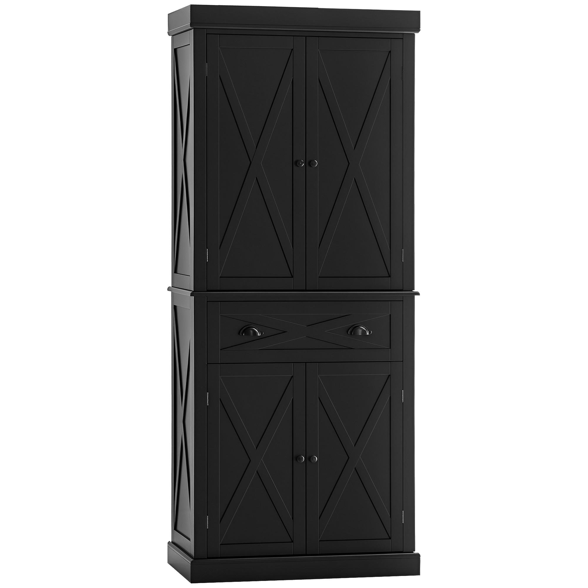 Black 72.5 Inch Cabinet with 4 Doors
