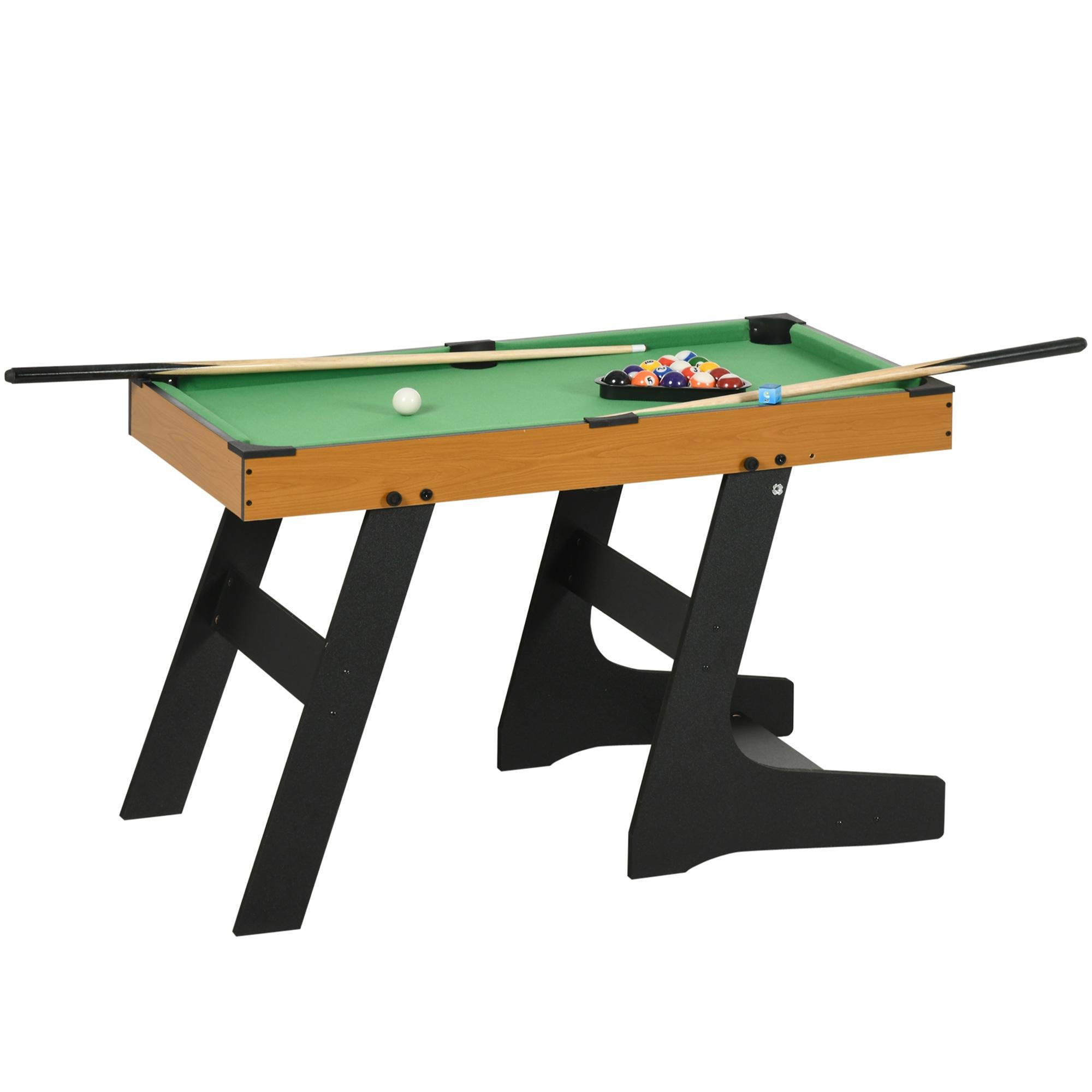 38 Inch Black Pool Table with Folding Legs