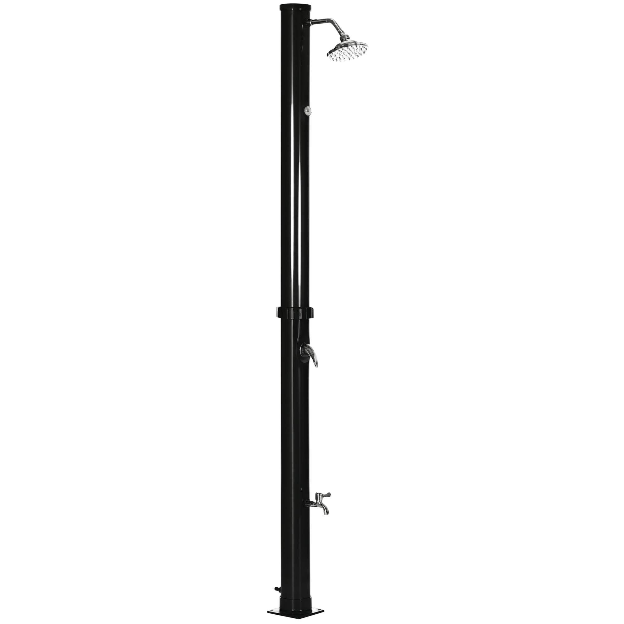 Black Zinc Alloy Solar Shower, 20L Poolside Outdoor Use