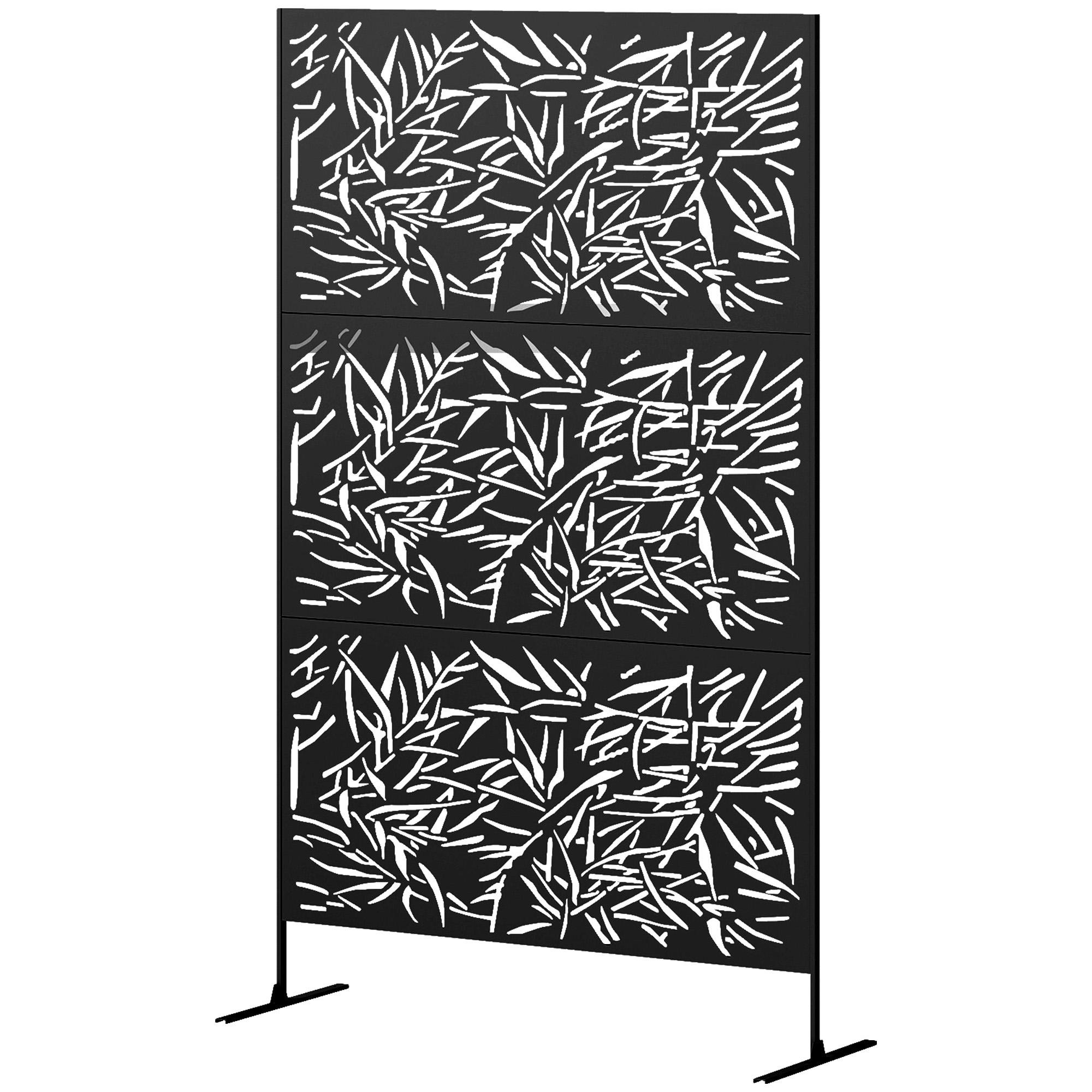 Black Bamboo Steel Divider, 48 x 17.7 x 78 in