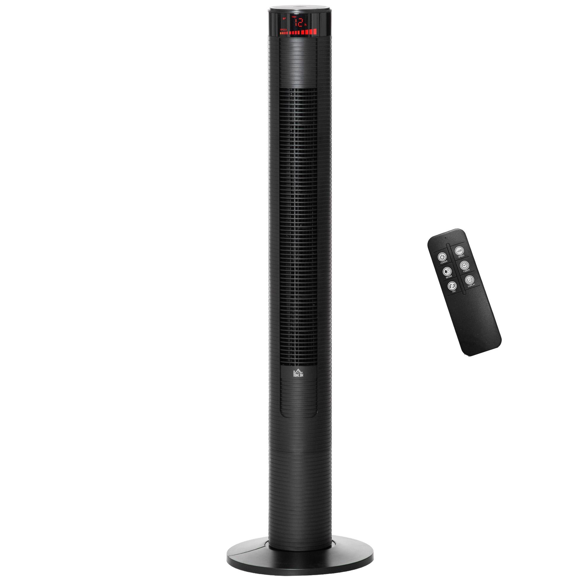 Black 46 Inch Tower Fan with 70° Oscillation