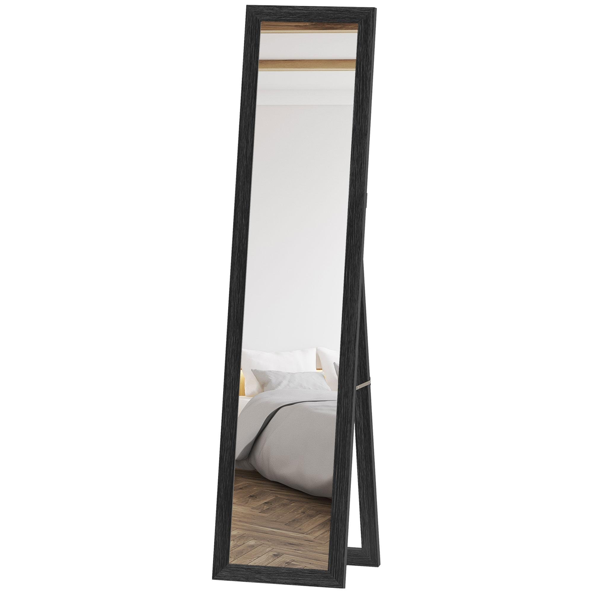 Black Full Length Mirror Stand, 61.8-Inch Freestanding Design