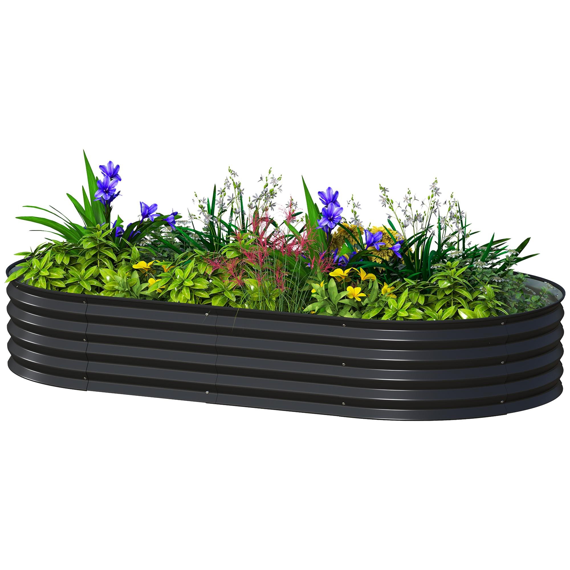 Black 6x3 Garden Bed with Open Bottom, 6 x 3 ft