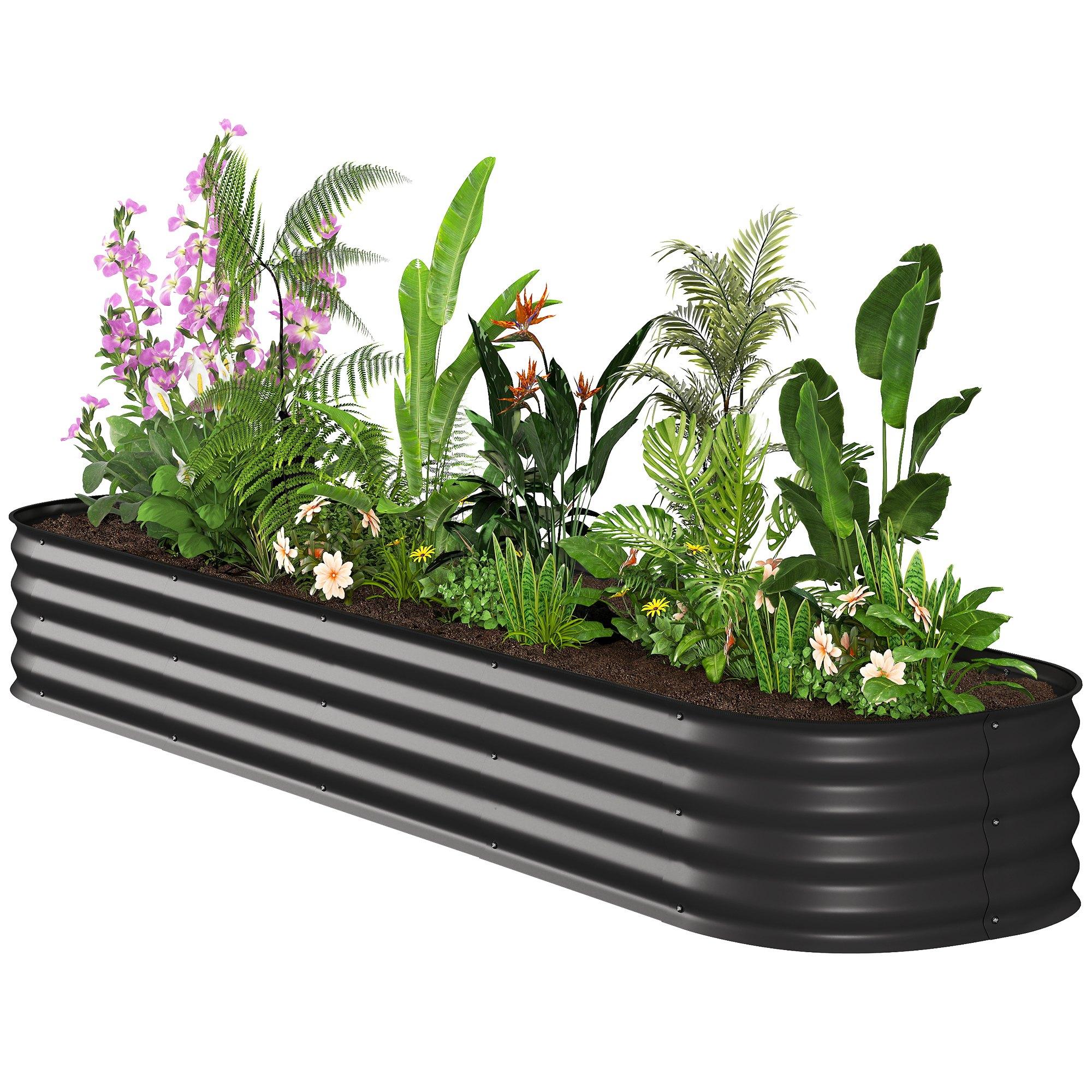 7.9 Foot Black Planter with Open Bottom, 94.5 in