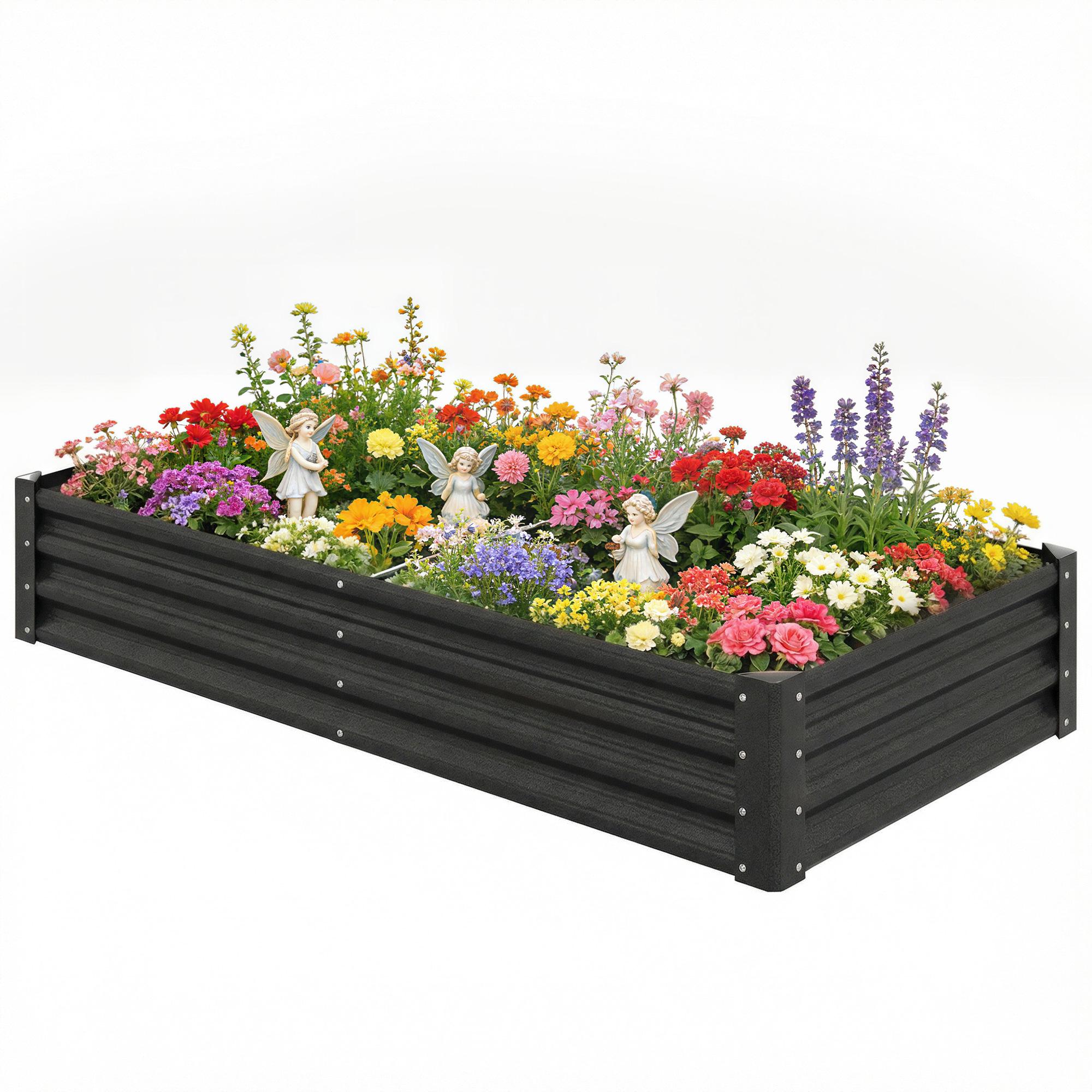 Black 6x3 Raised Bed with Open Bottom