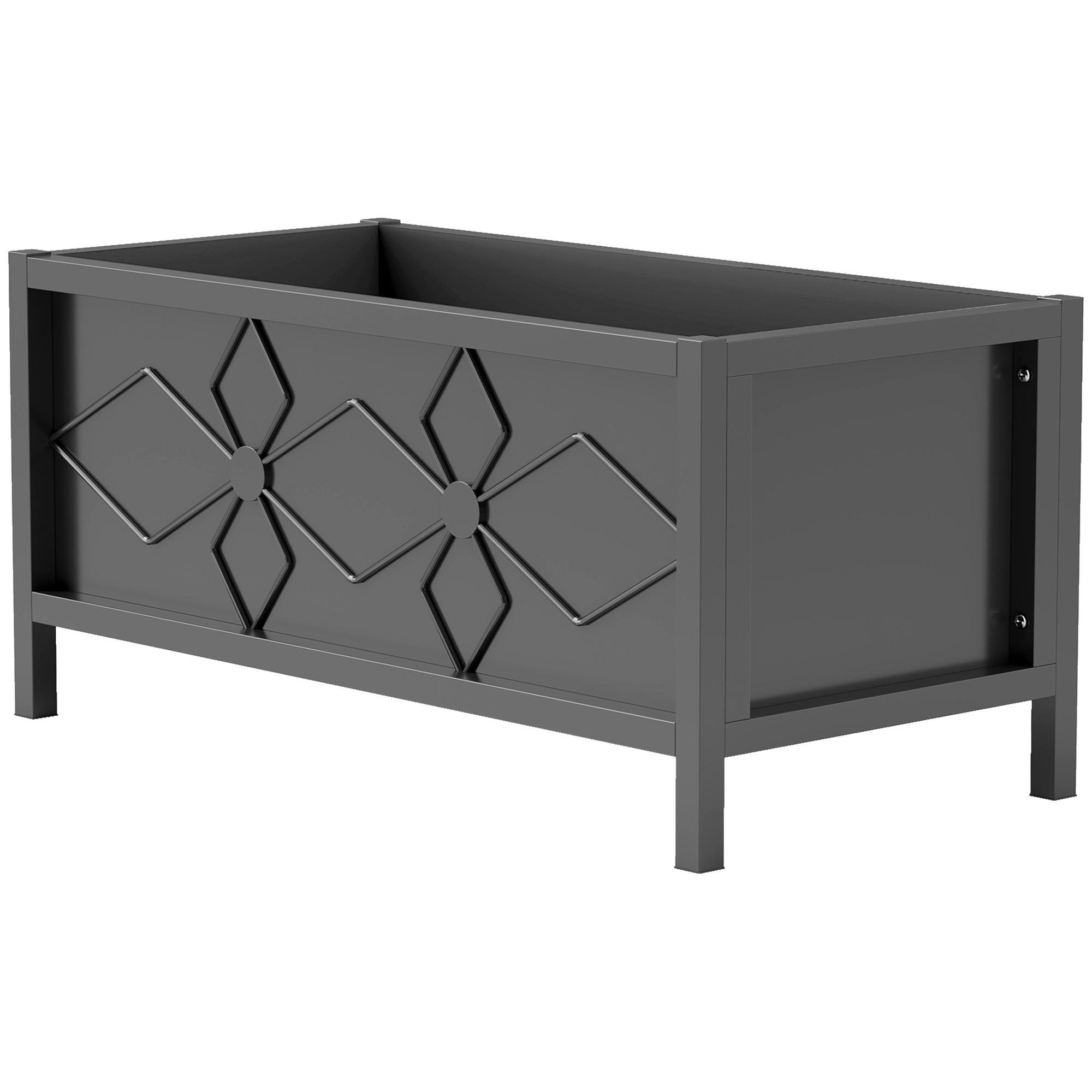 Black 72L Raised Garden Bed with Drainage Holes