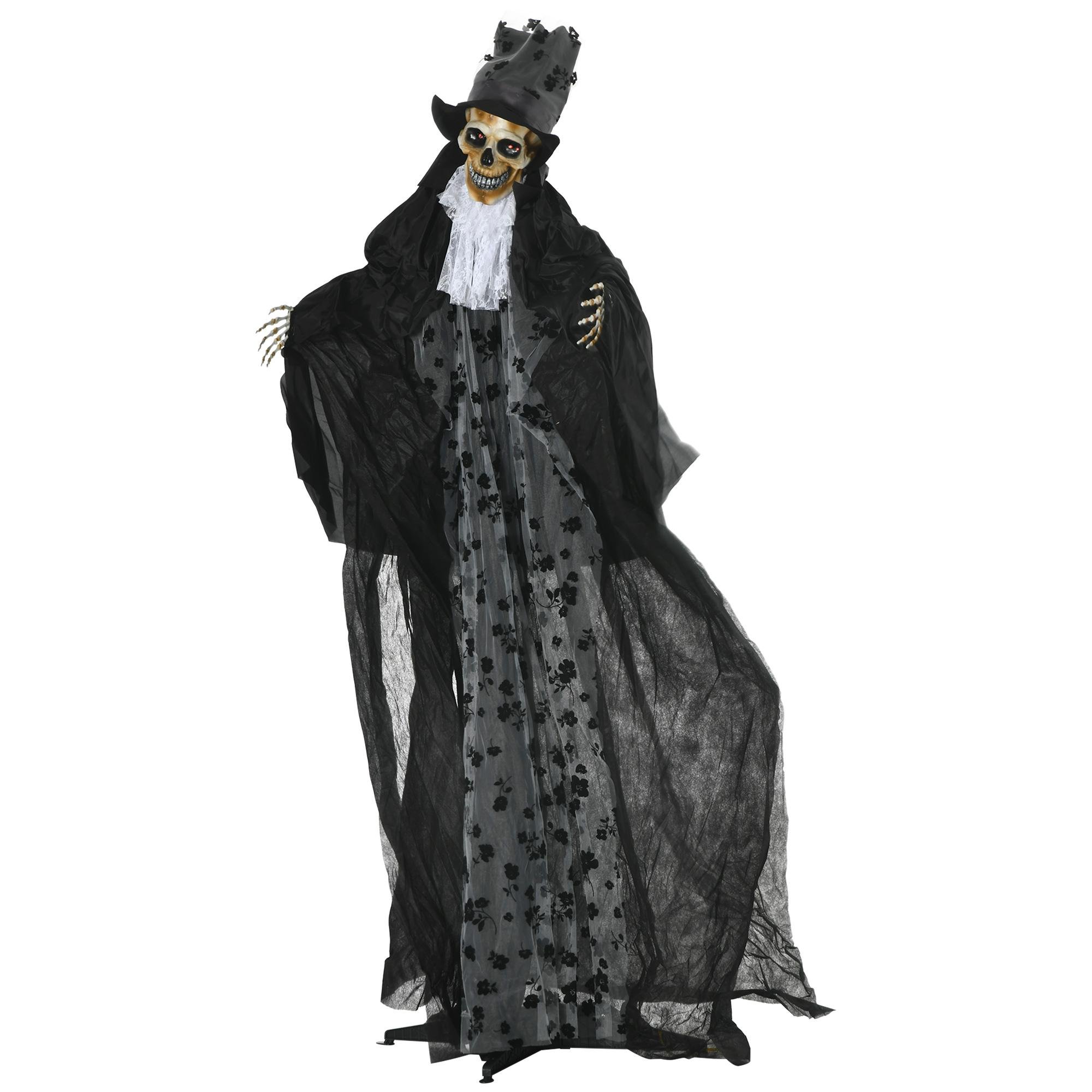 6 ft groom grim reaper with sound and red LED eyes