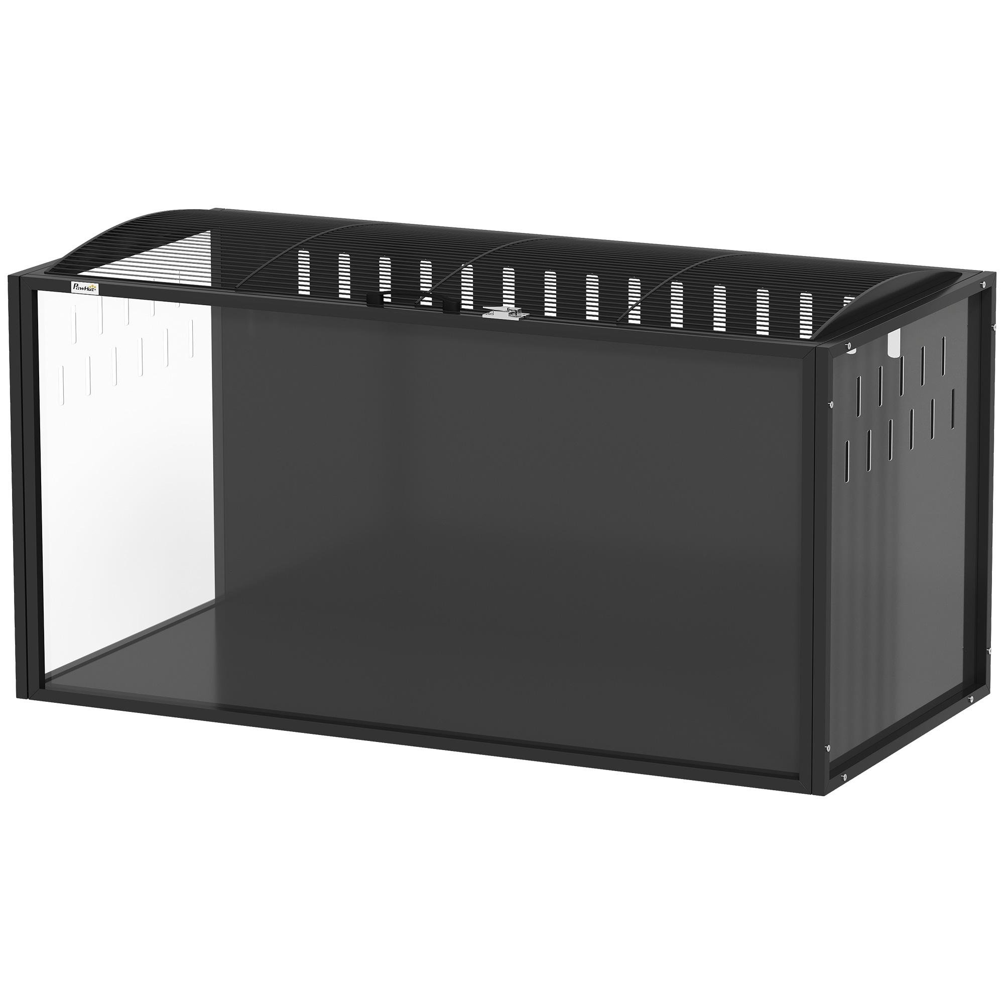 Black Acrylic Hamster Cage with Deep Bedding Space