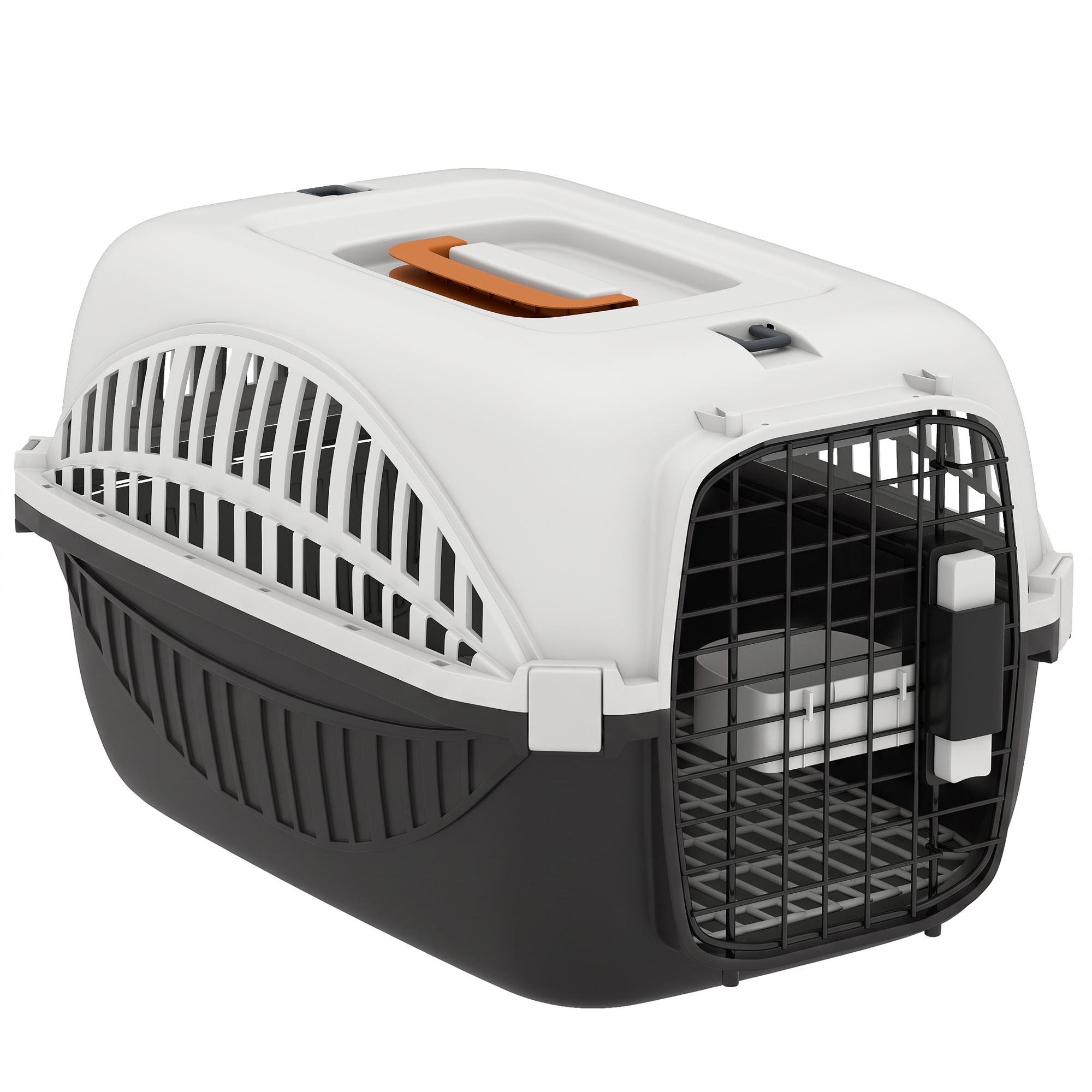 Black PP Pet Carrier with Ventilated Steel Door