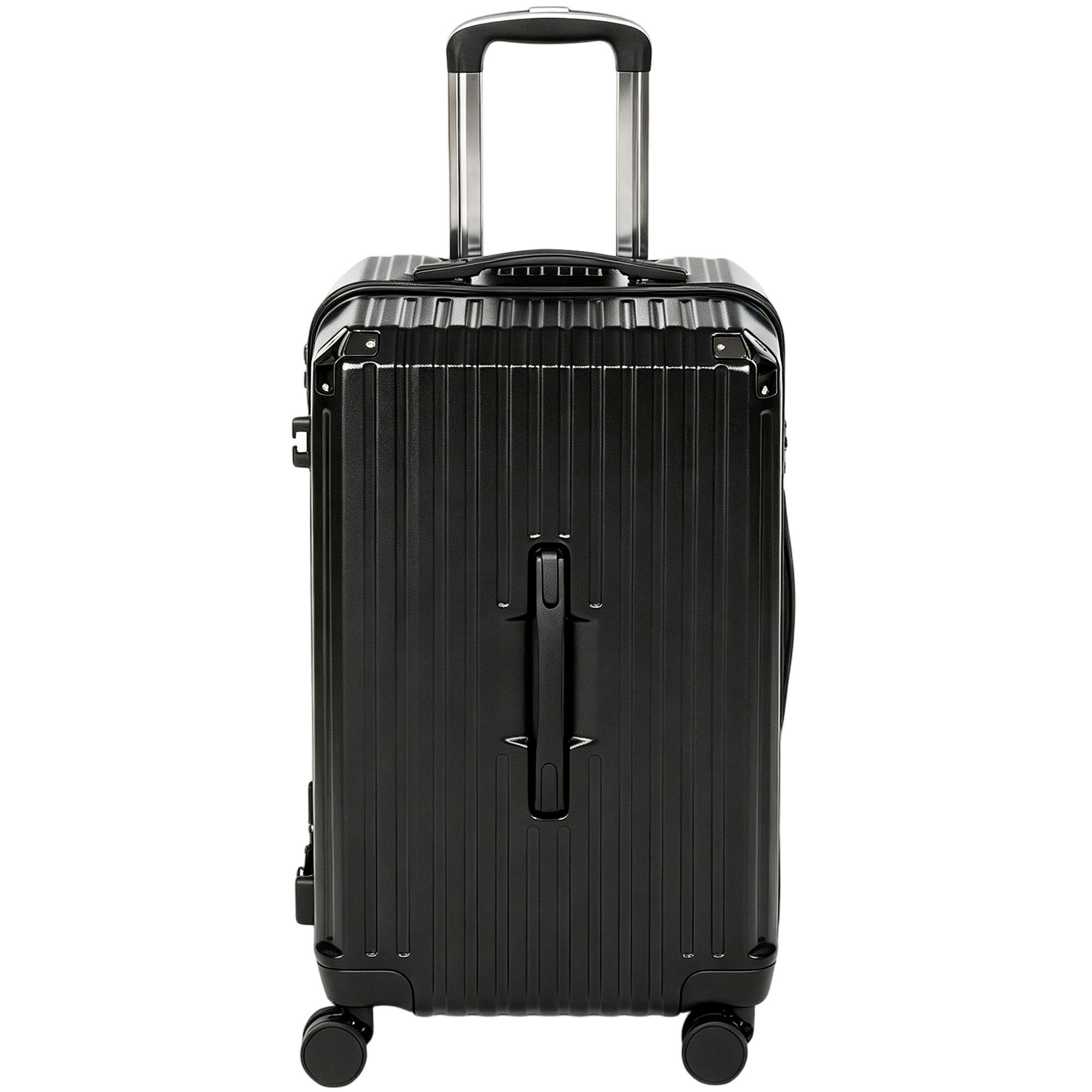 Black ABS PC Luggage with Corner Guards, 24-Inch