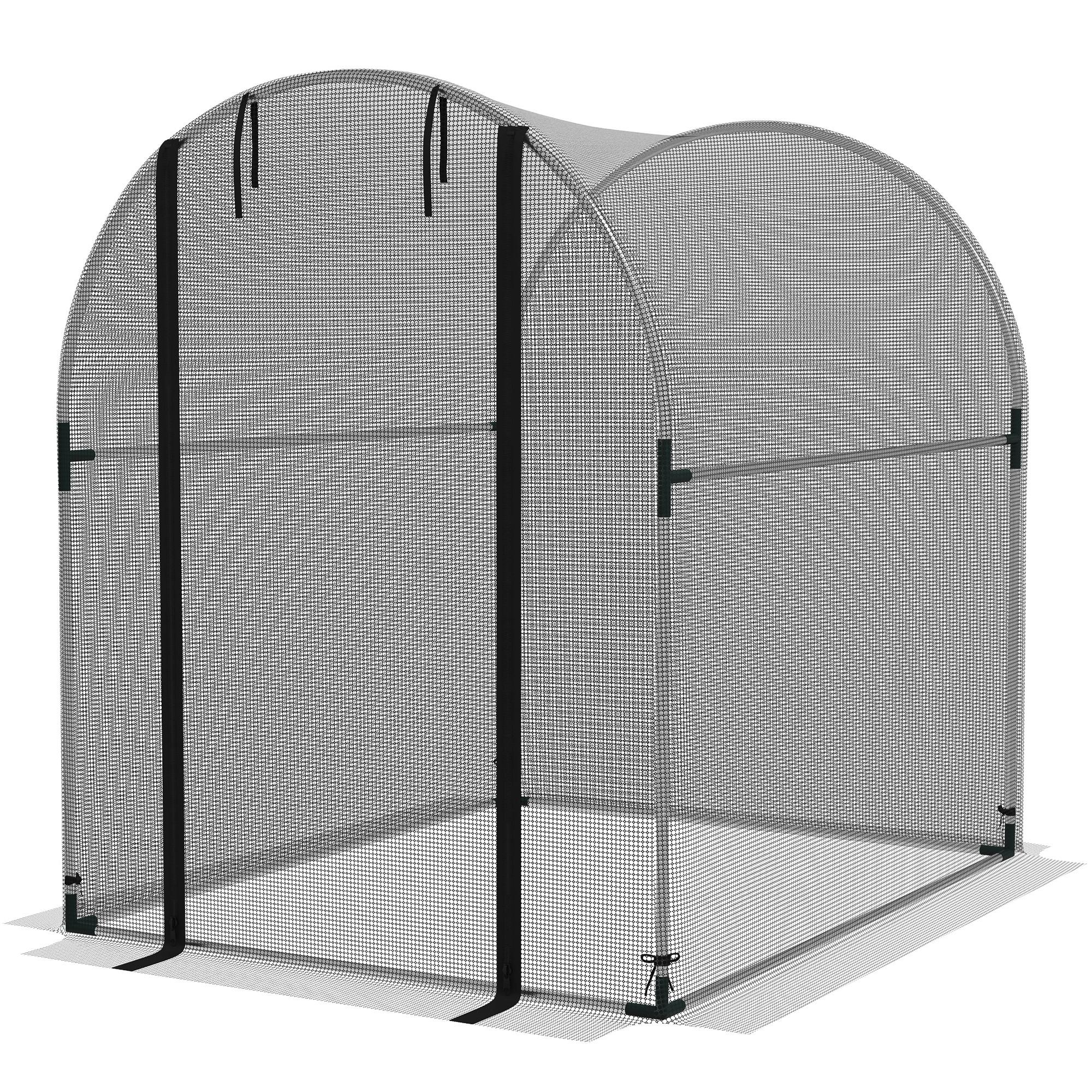 Black HDPE Crop Cage with Zipper Door, 4.9' x 3.9'