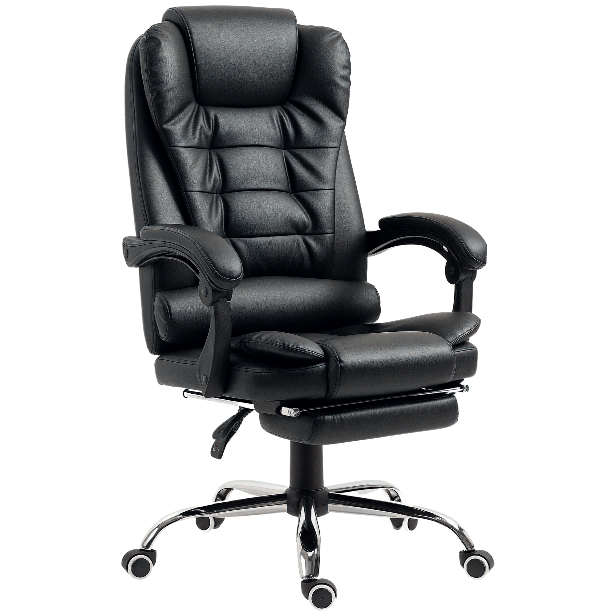 Black Executive Chair Footrest with 145° Recline for Work