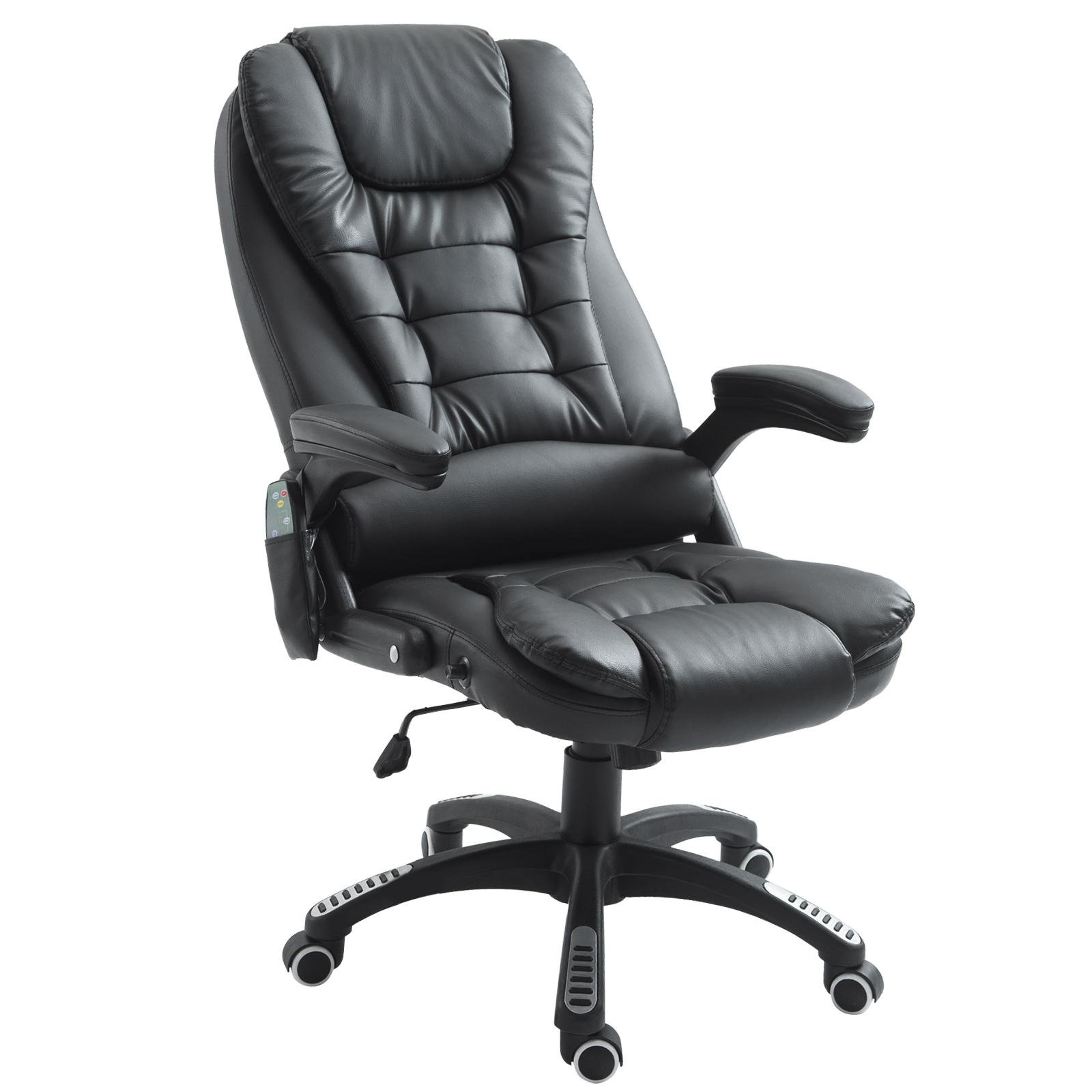 Black Heated Massage Office Chair with Reclining High Back