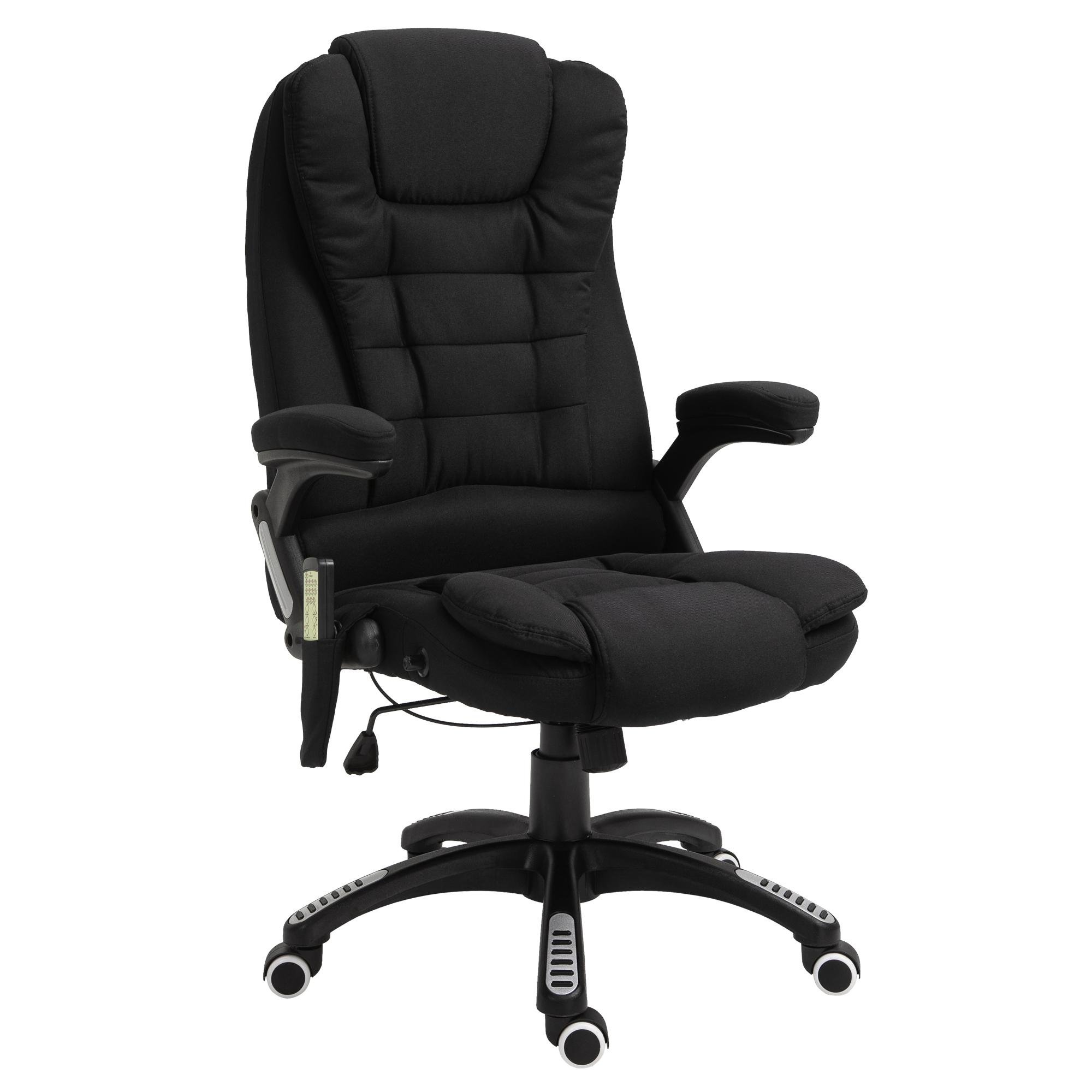 Black Linen Massage Office Chair with 130° Recline
