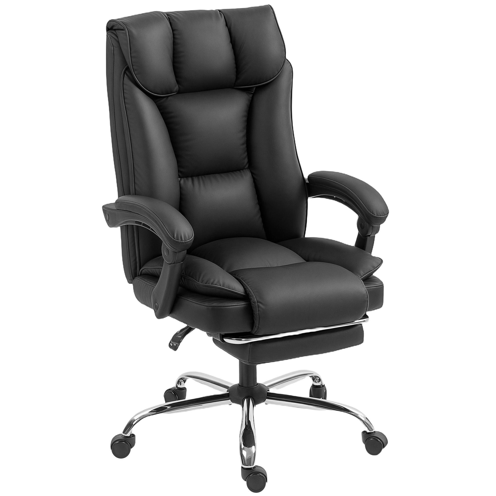 Black 155 Degree Office Chair with Footrest