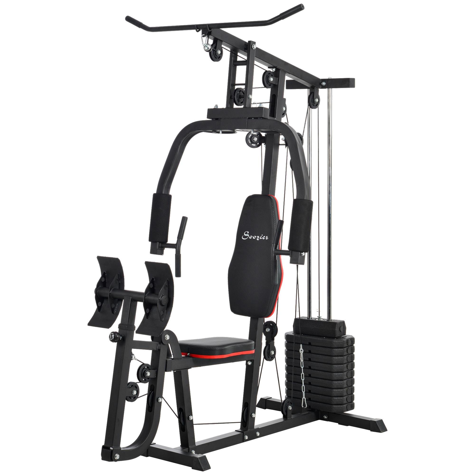 99 lb Black Home Gym with 45 kg Stack for Full-Body Training