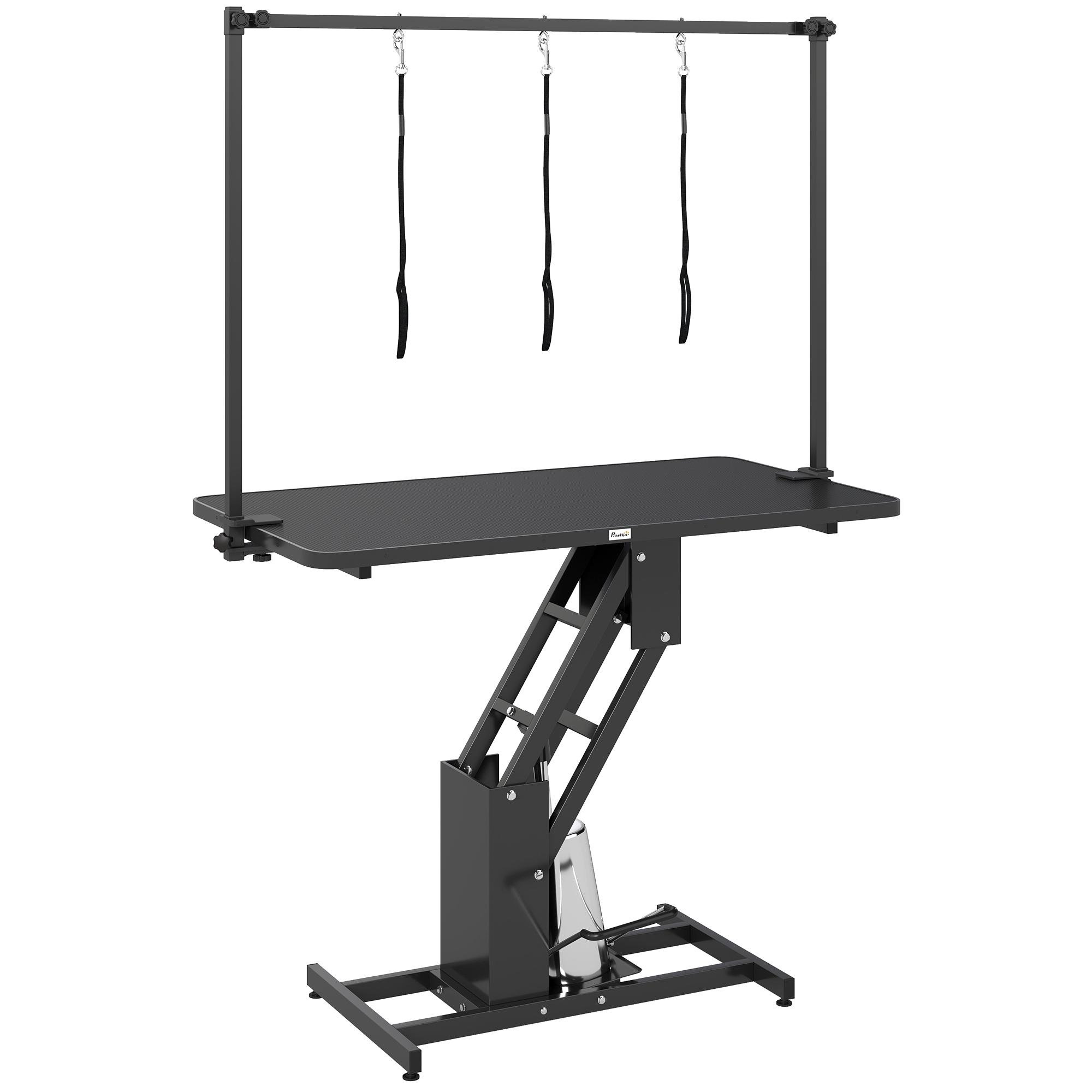 Hydraulic Z-Lift Dog Grooming Table, 43.3-Inch Black