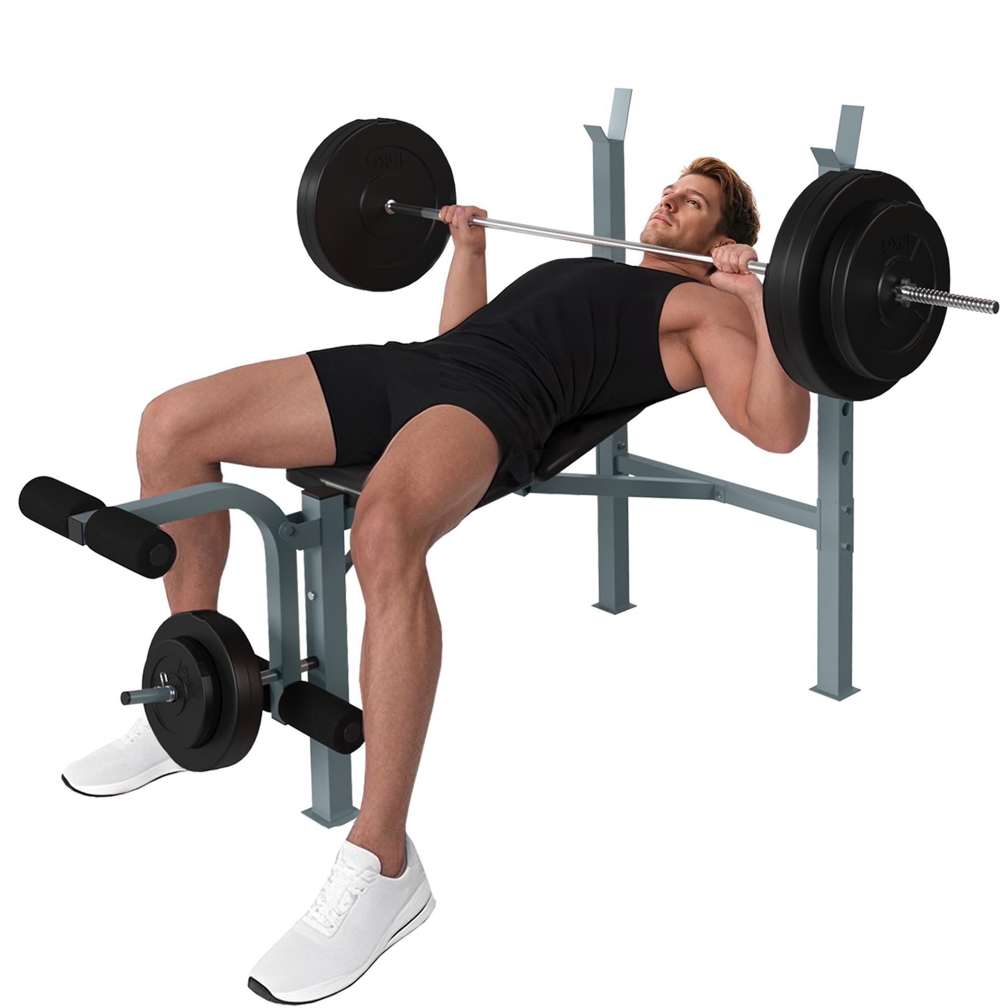 Black Incline Decline Weight Bench with Adjustable Rack