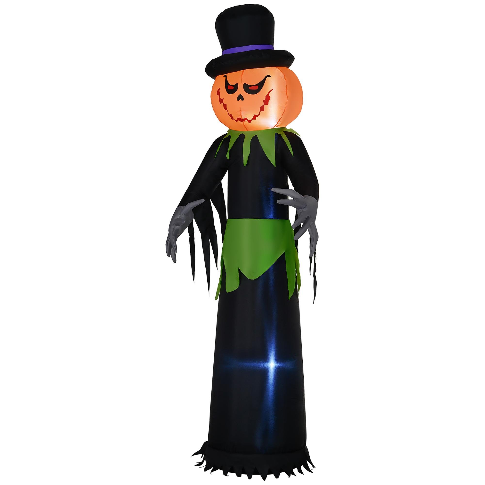 8 ft Pumpkin Ghost Inflatable with LED Lights