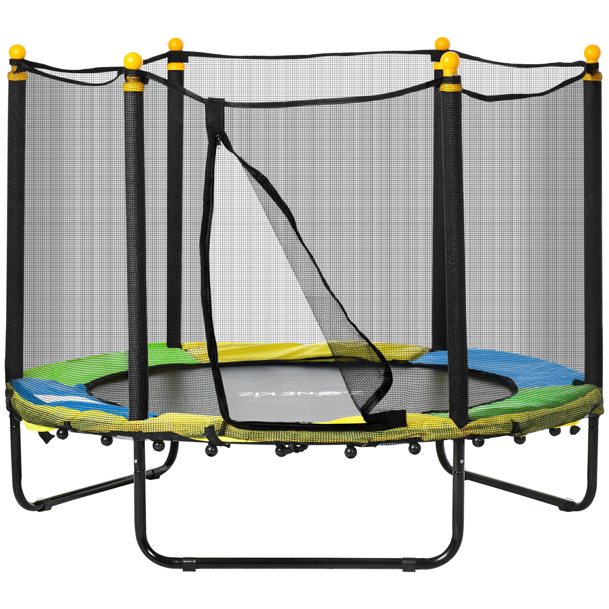 Black Kids Trampoline Enclosure, 55.1 in for Ages 3-6