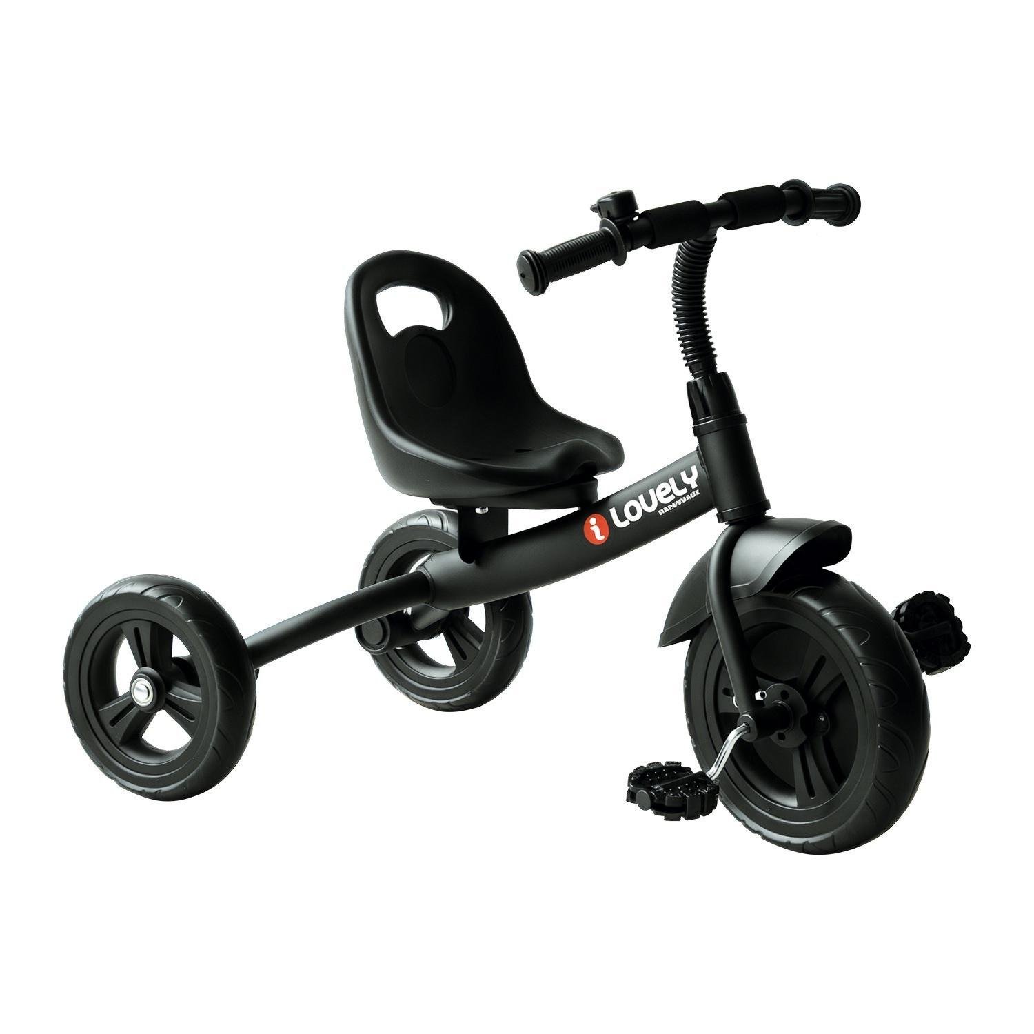 Black 55 lb Toddler Tricycle with Adjustable Seat