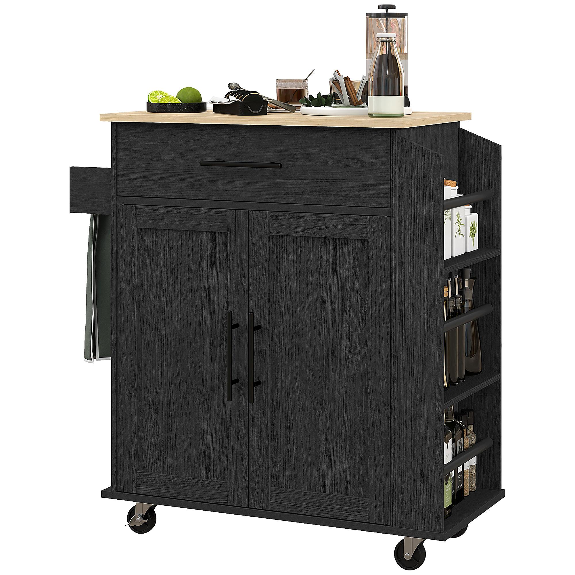black compact charging island with storage
