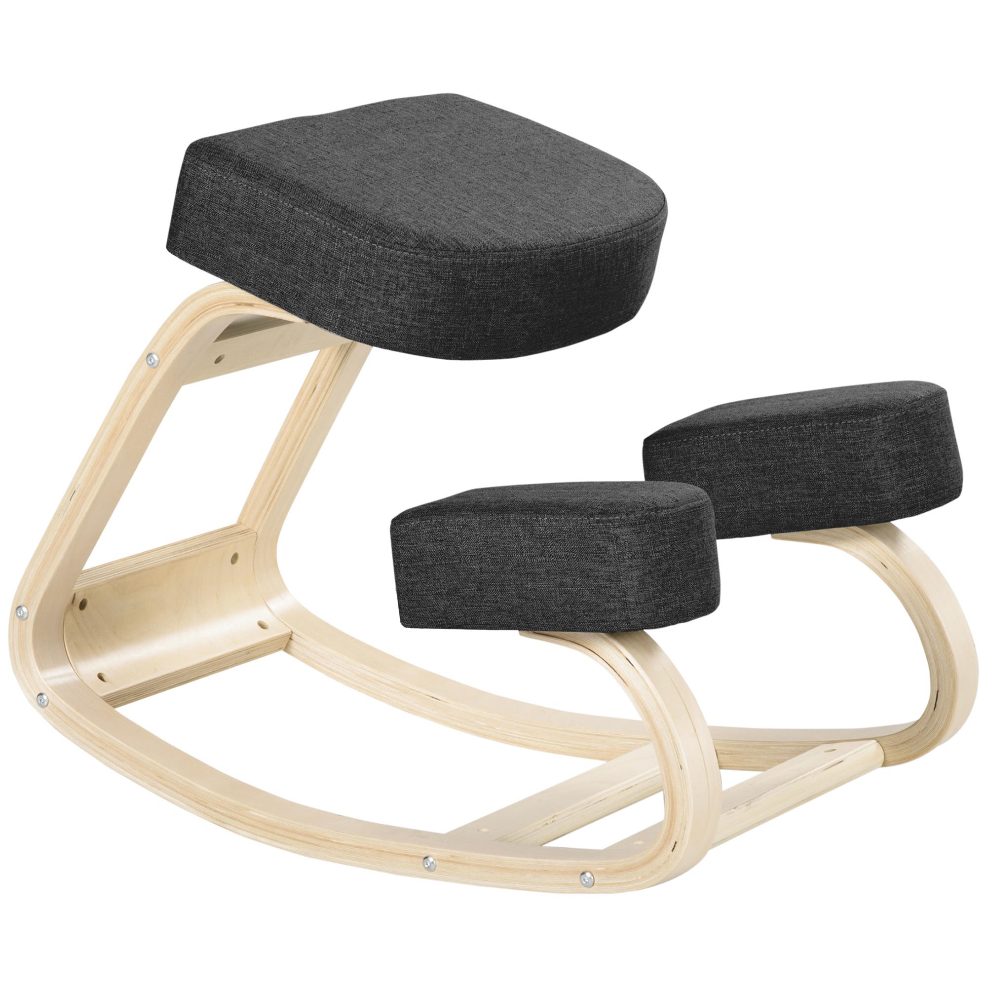 Black Birch Kneeling Chair with Thick Padded Seat