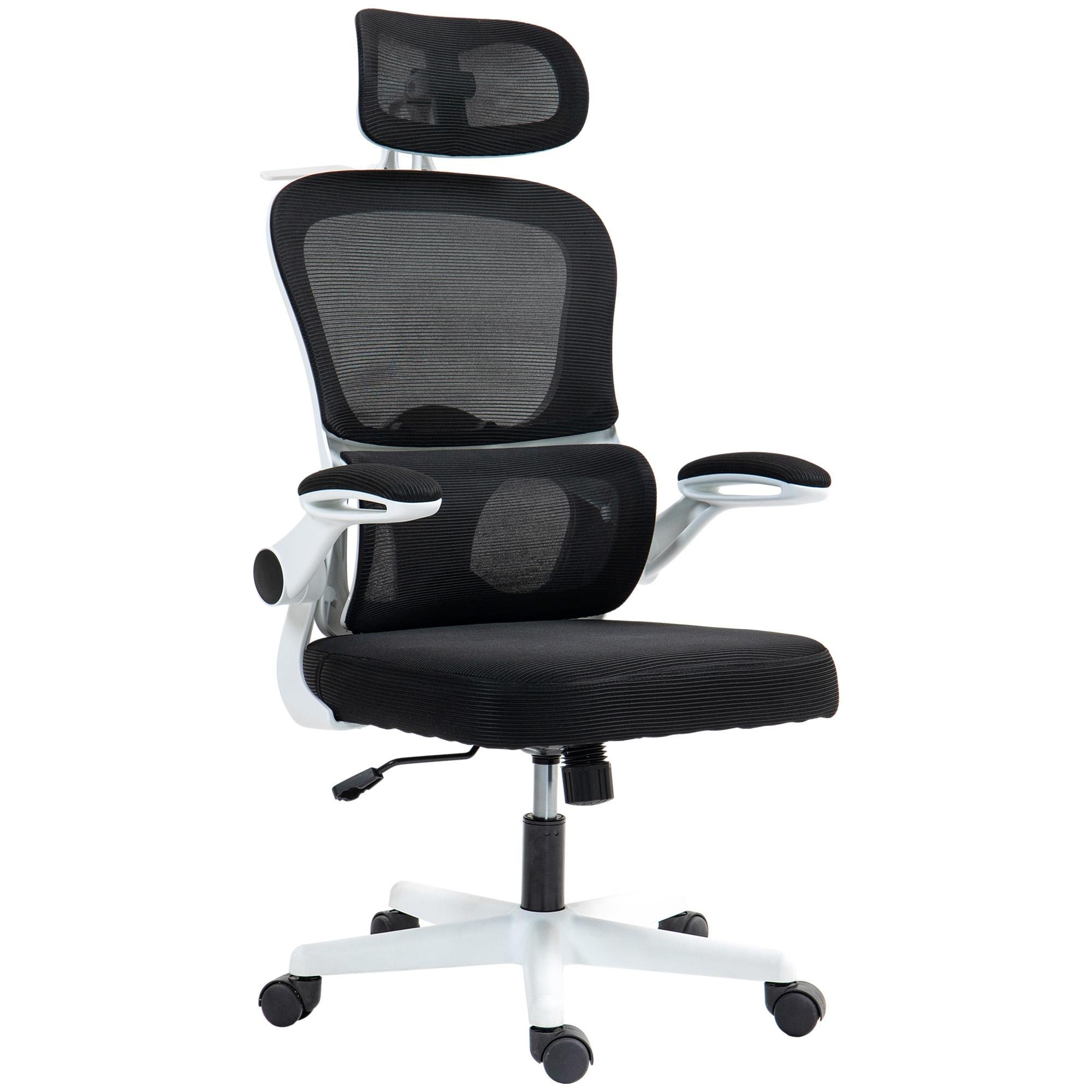 Black Mesh Ergonomic Chair with Adjustable Headrest