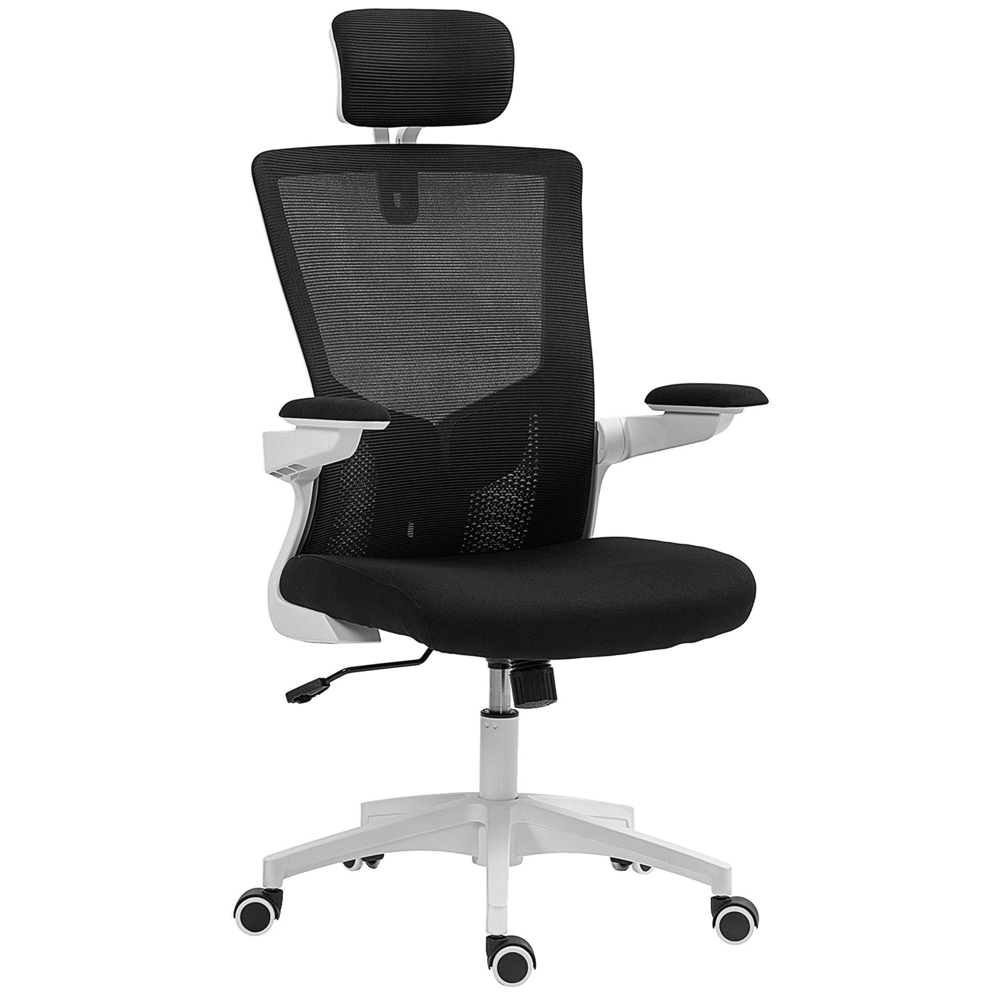 Black Mesh Headrest Chair with Adjustable Lumbar Support