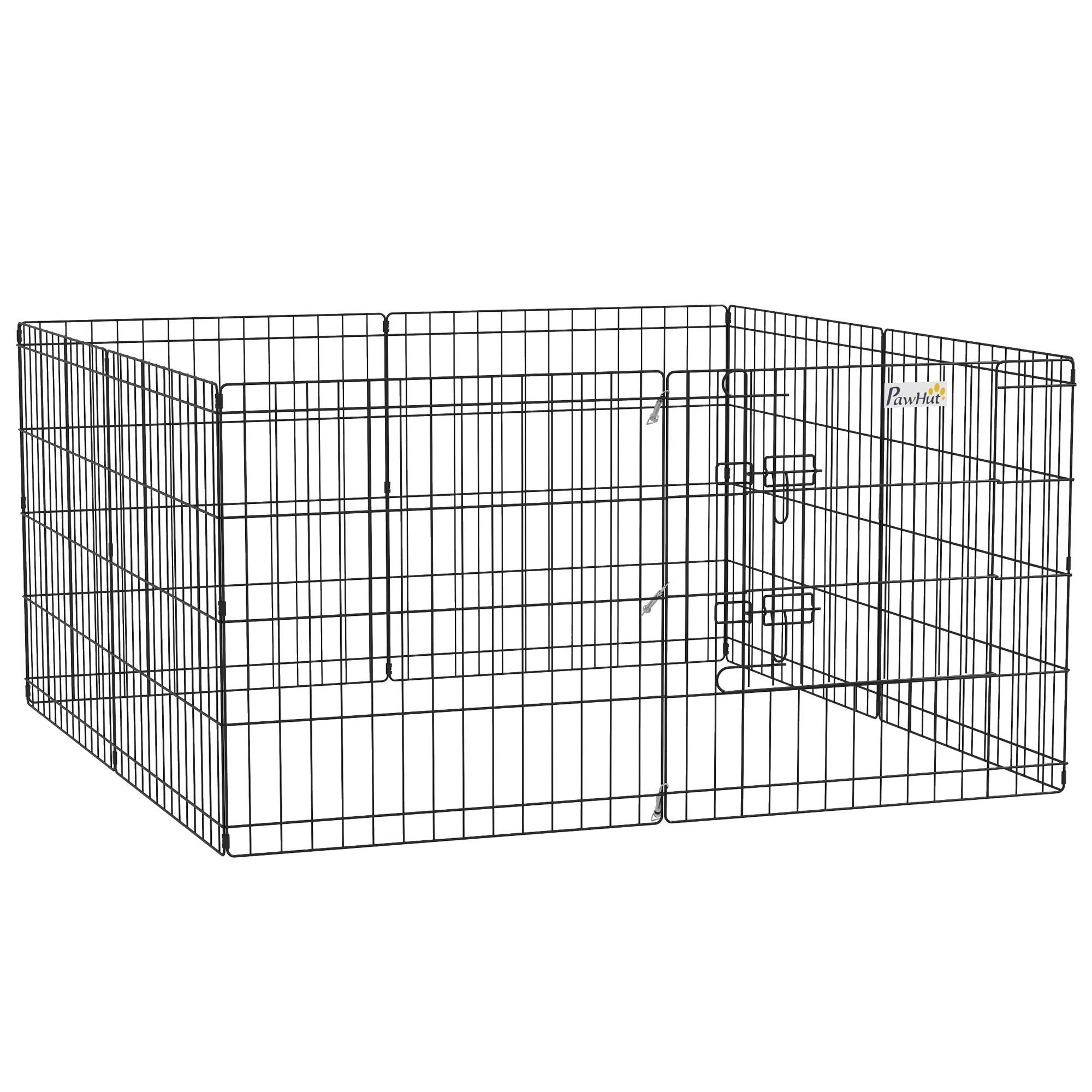 24 Inch Metal Pet Playpen, Foldable 8-Panel Yard