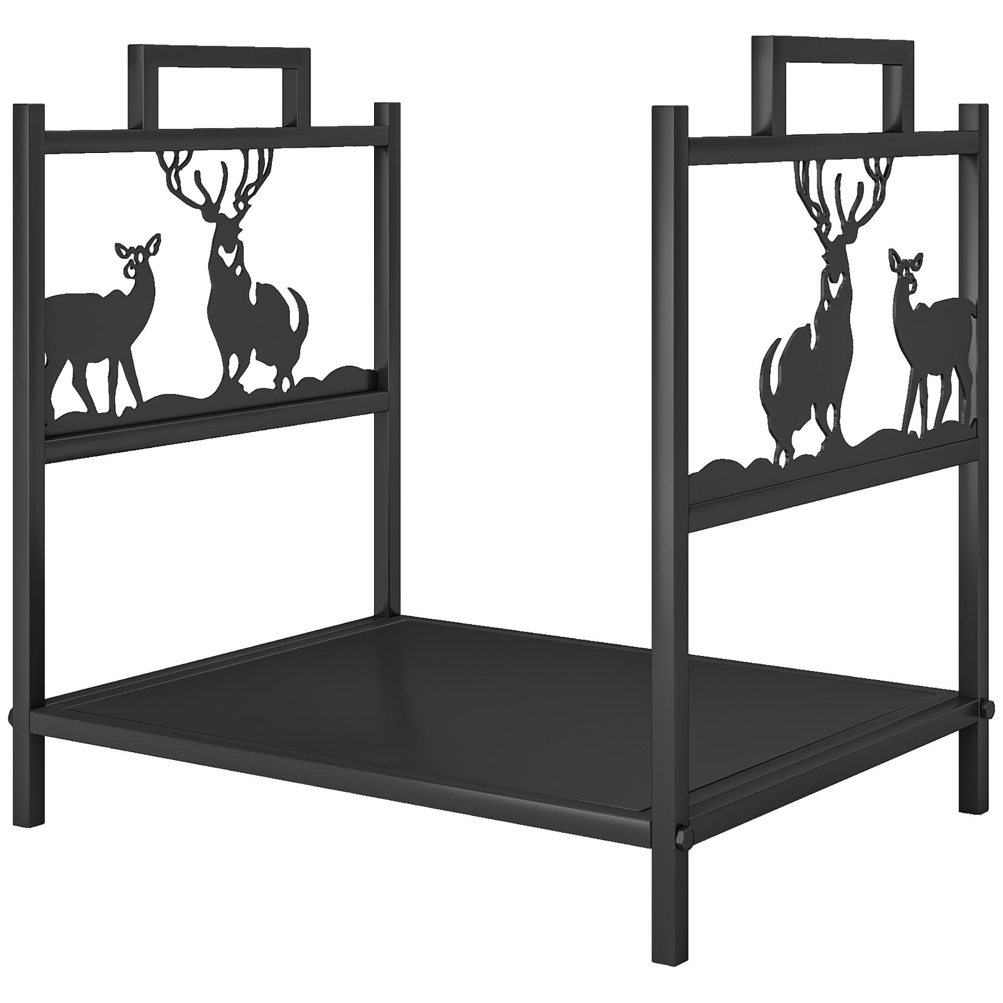 Reindeer Metal Firewood Rack, 110 lb Capacity