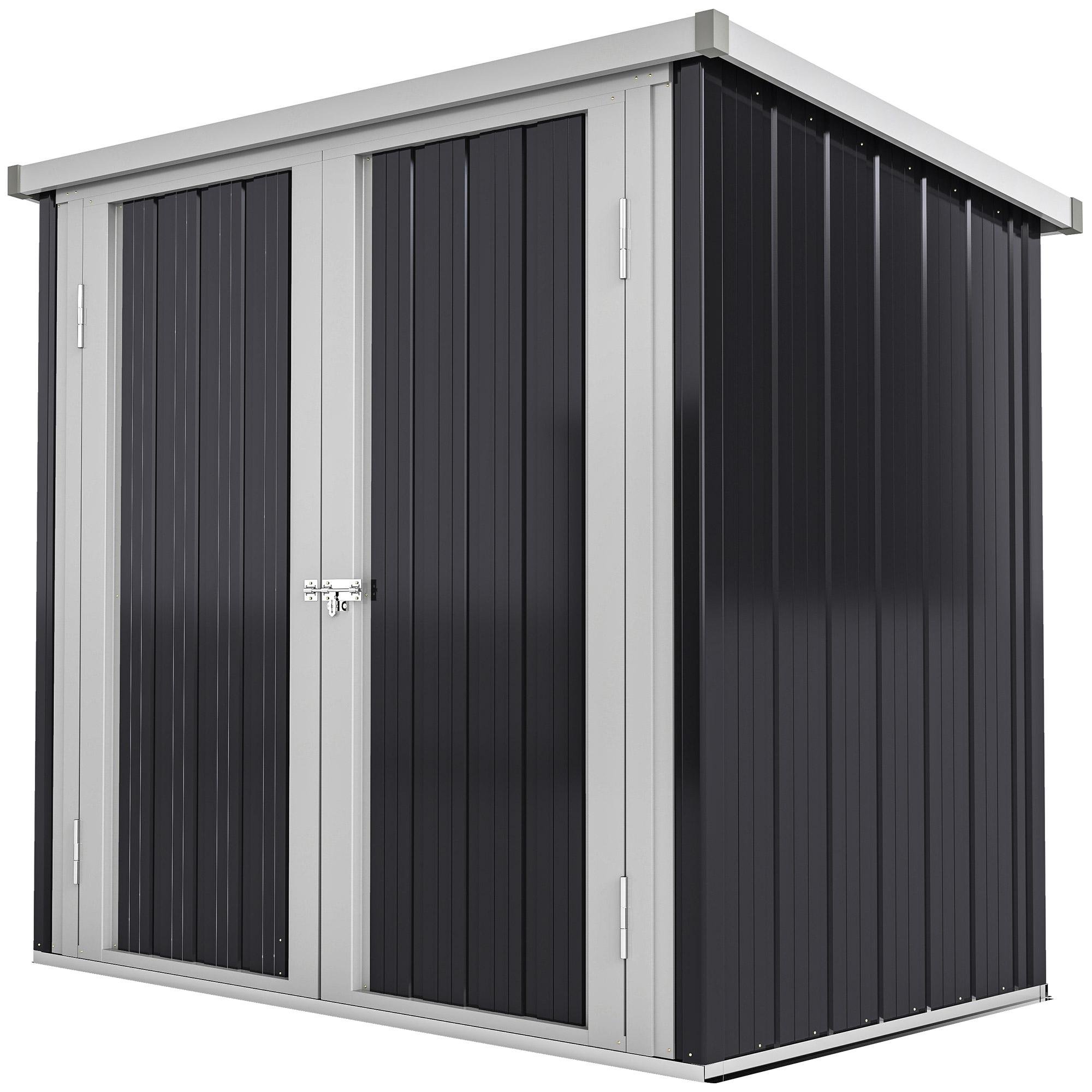 Black 5x3 Garden Shed with Lockable Door