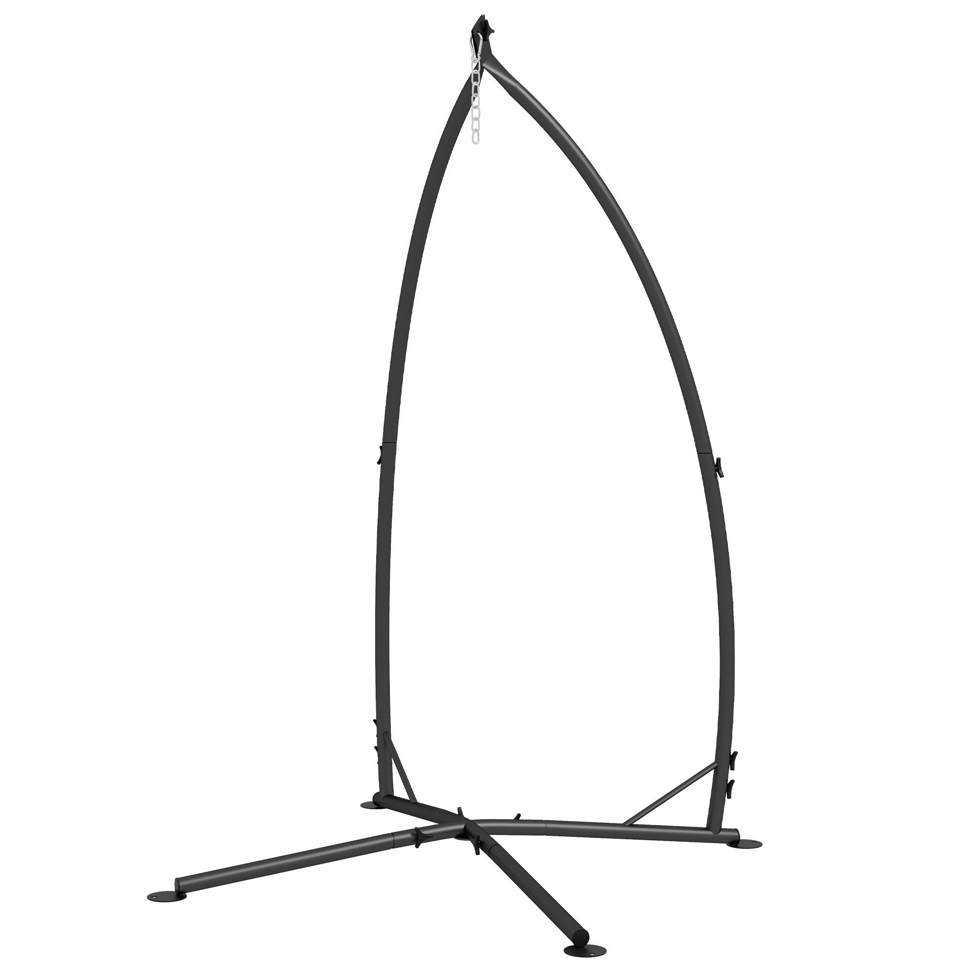 Black Hammock Chair Frame with Chain, 286 lb Capacity