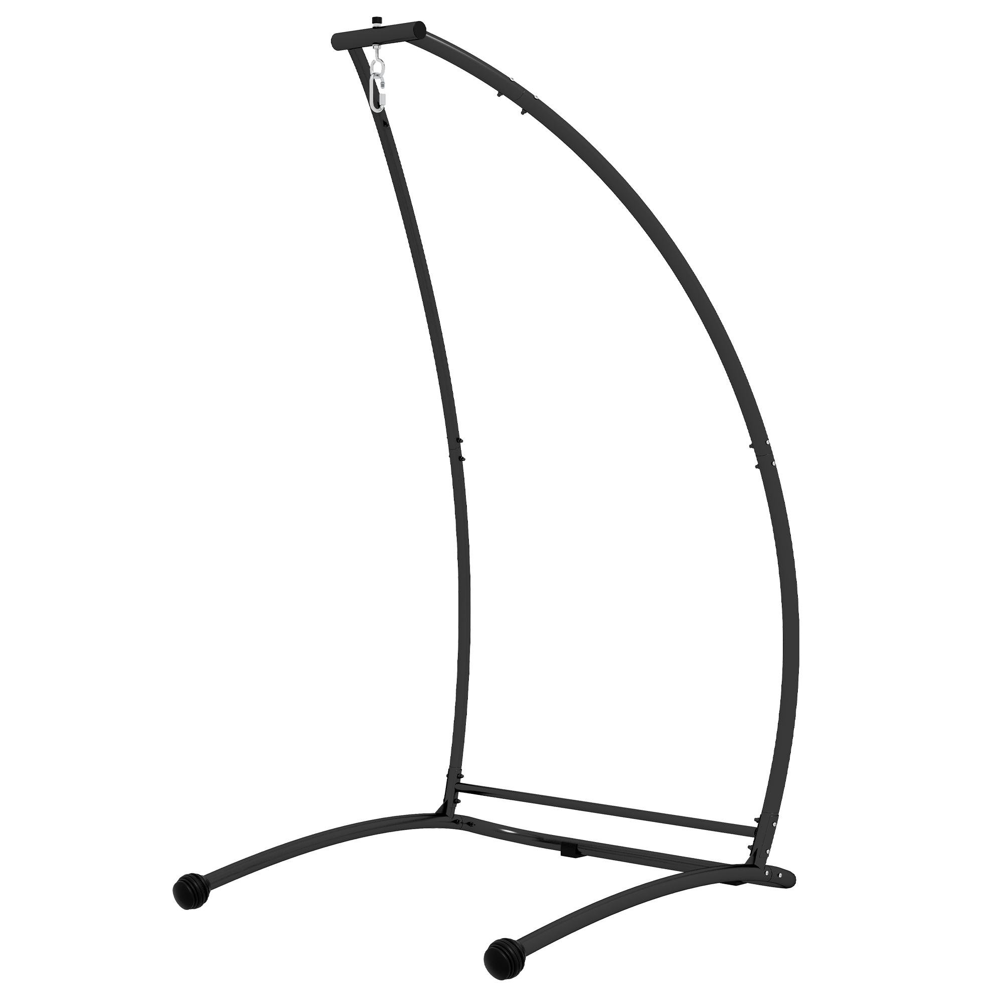 330 lb Black Hammock Stand, Powder-Coated Metal Frame