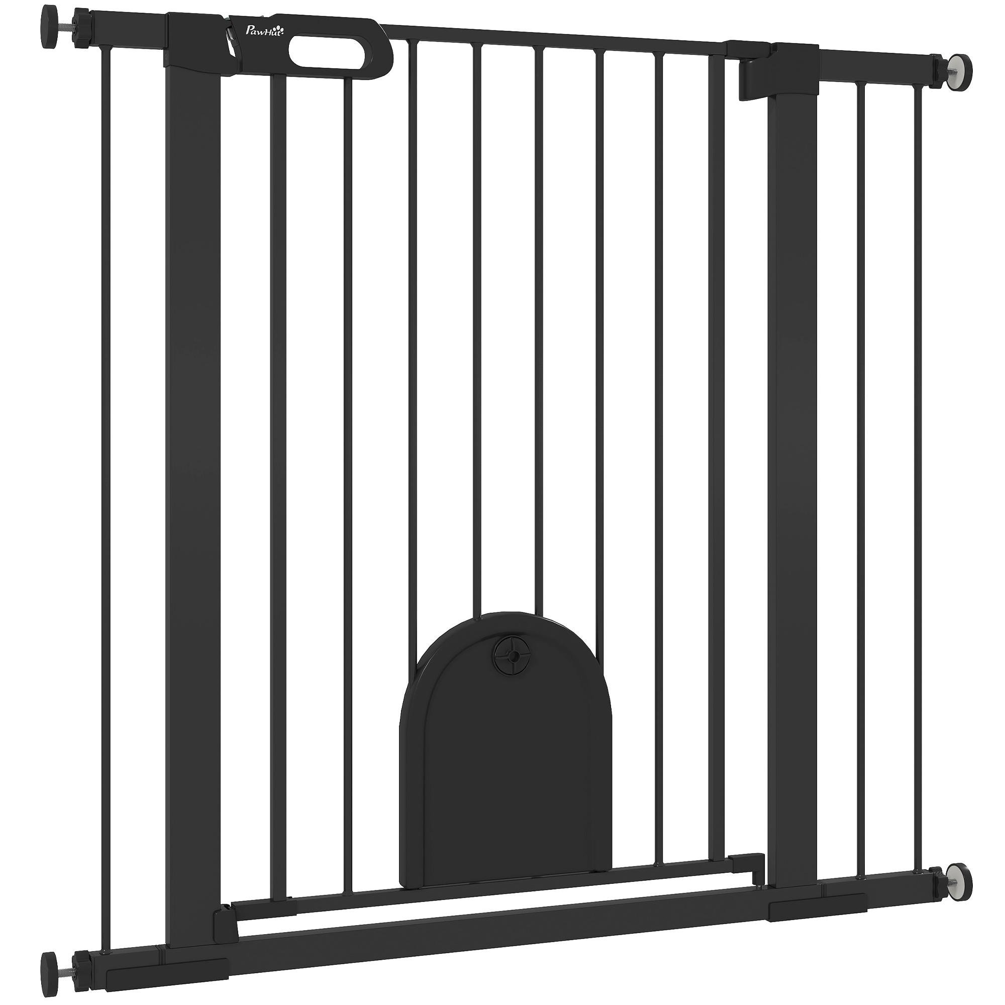 Black Alloy Pet Gate, 30-41 in Wide x 35 in Tall