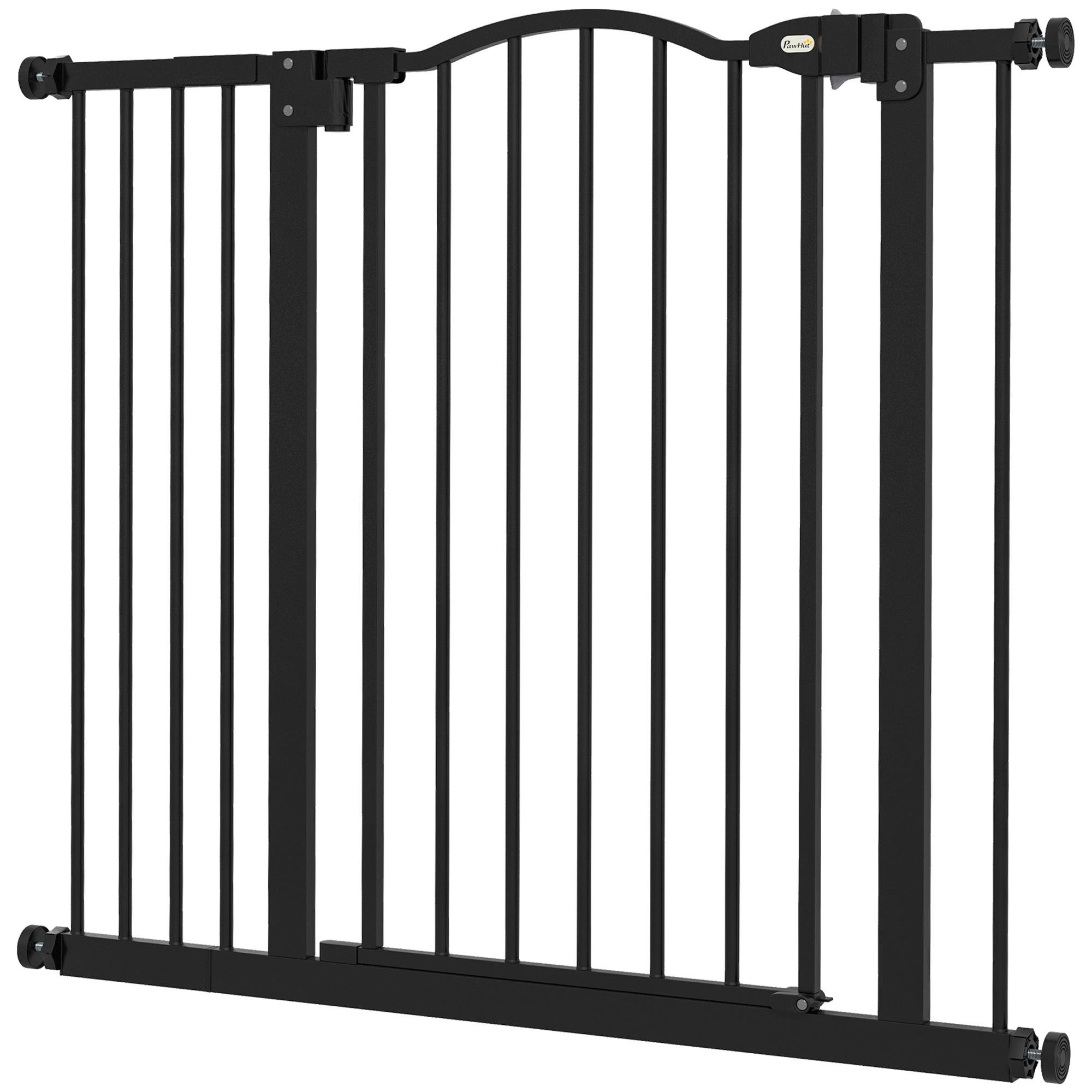 Black Extra Tall Dog Gate with Auto-Close Door