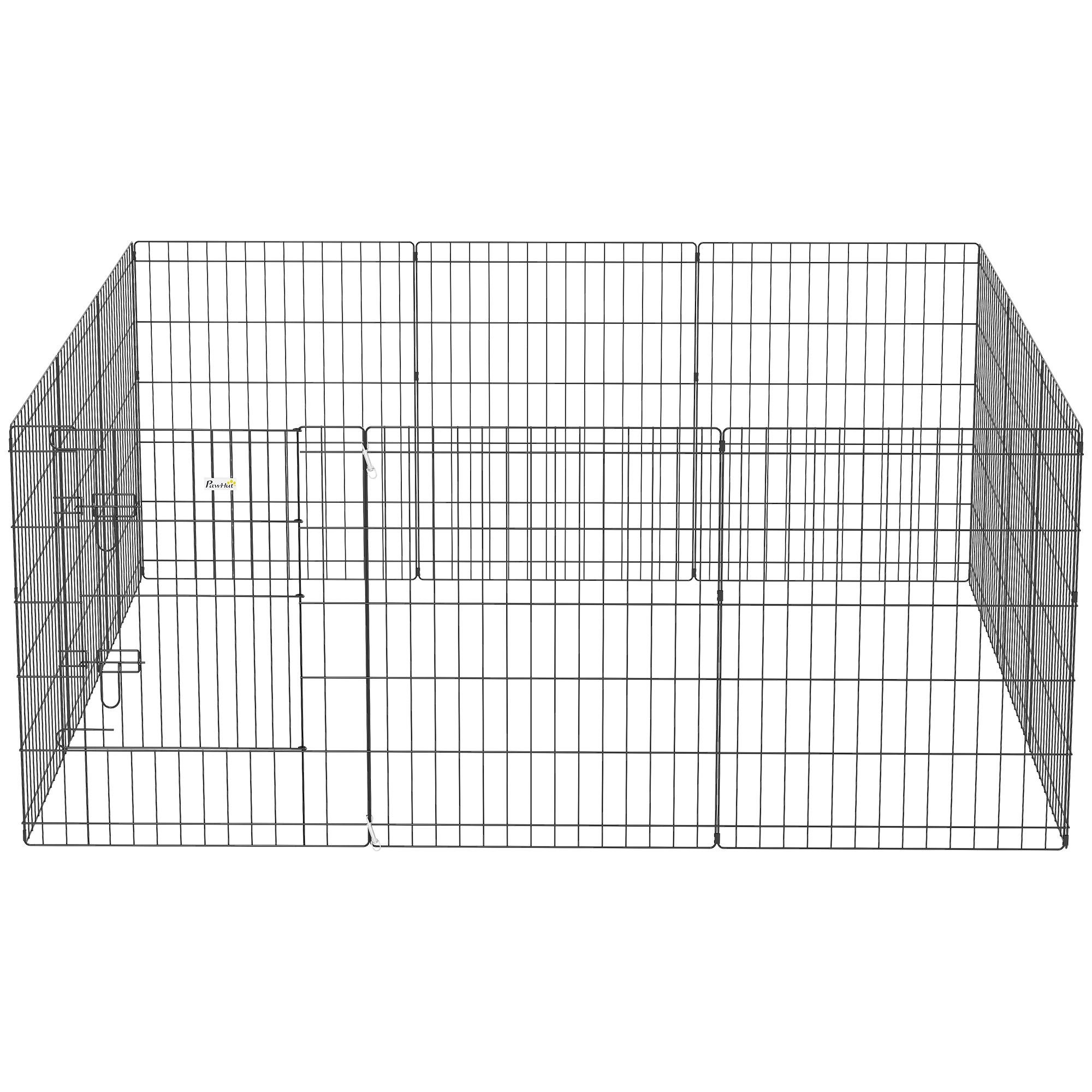 12 panel black playpen - Foldable metal pet enclosure