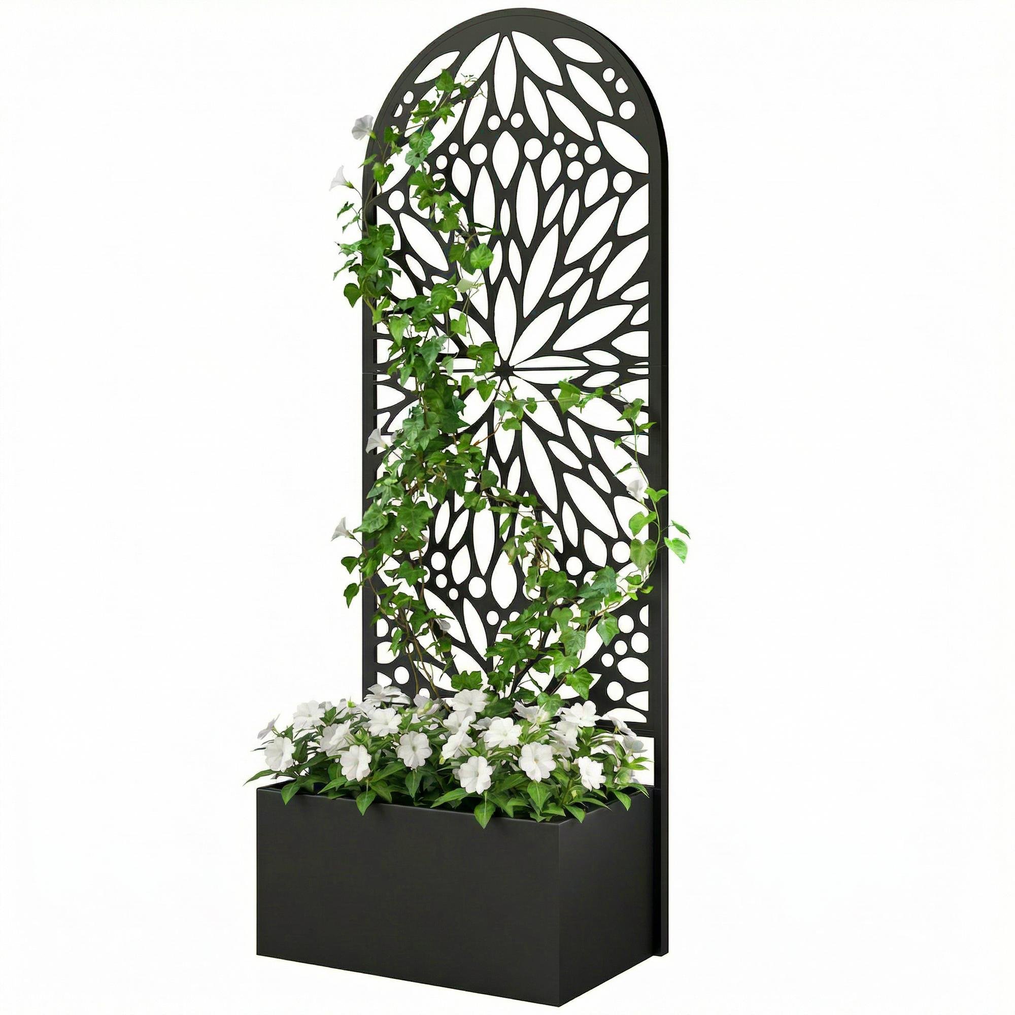 Black Lotus Trellis Planter with 5-Gallon Soil Capacity