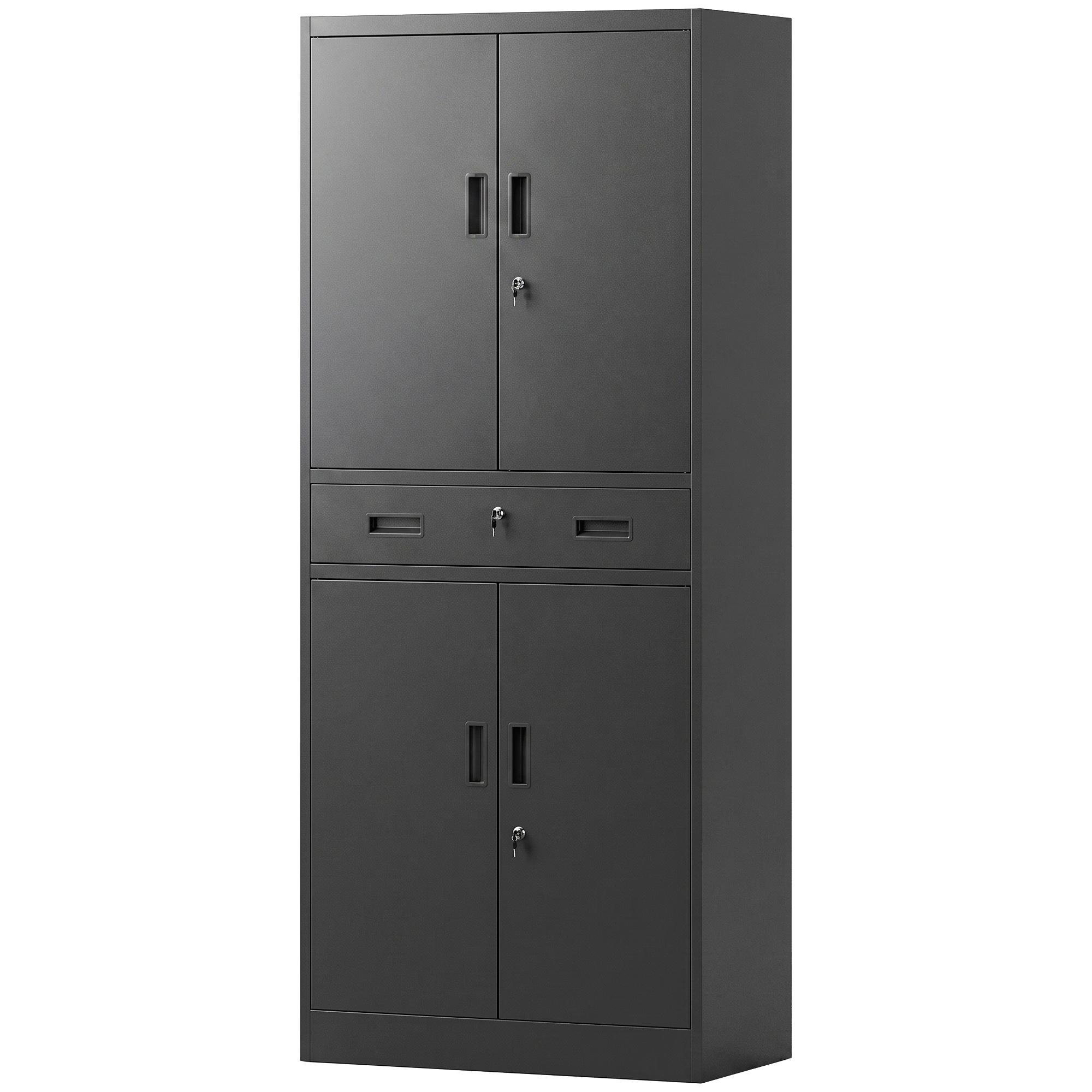 Black Metal 462 lb Cabinet with Three Locking Zones