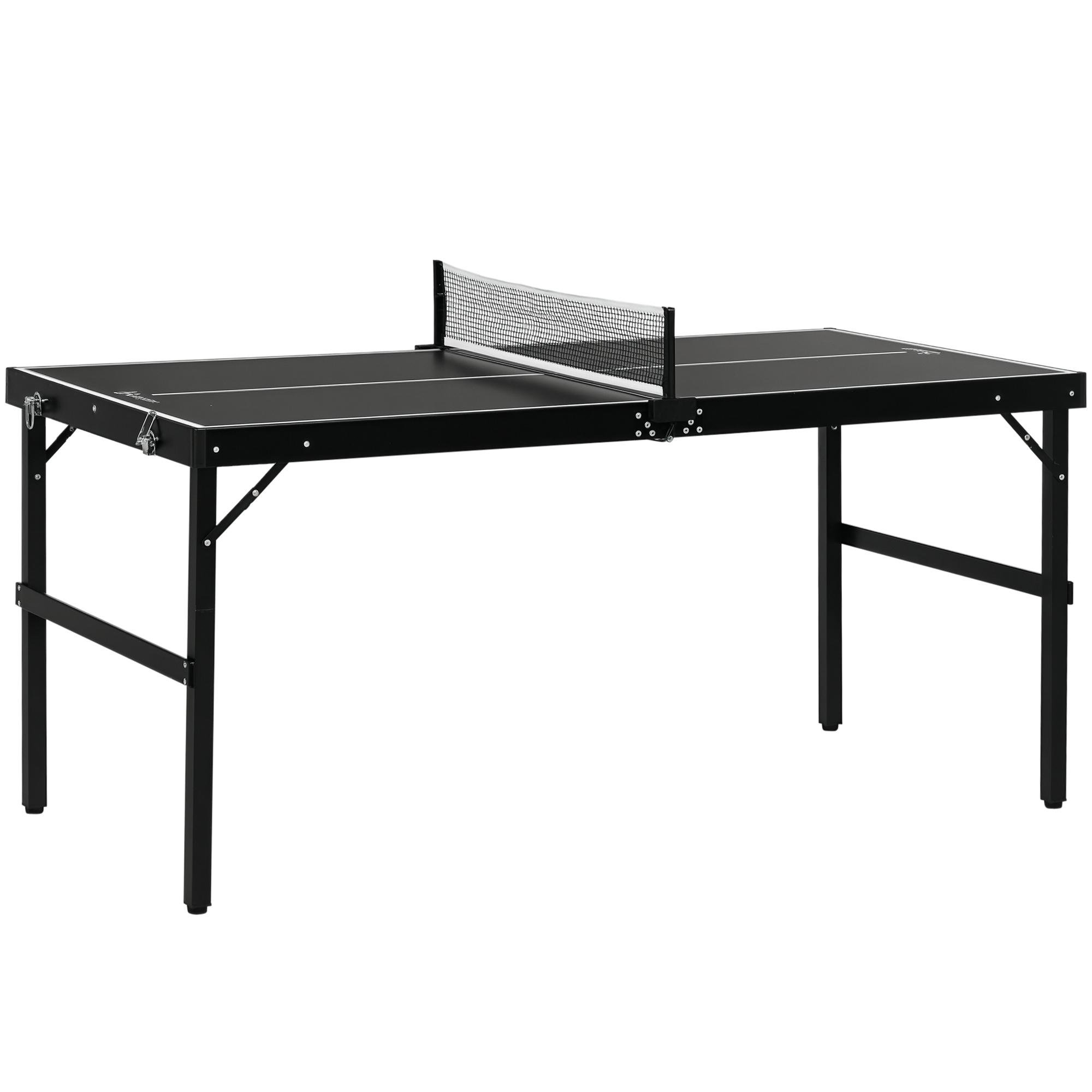 Black Aluminium Mini Table Tennis Table, Folding Outdoor Set